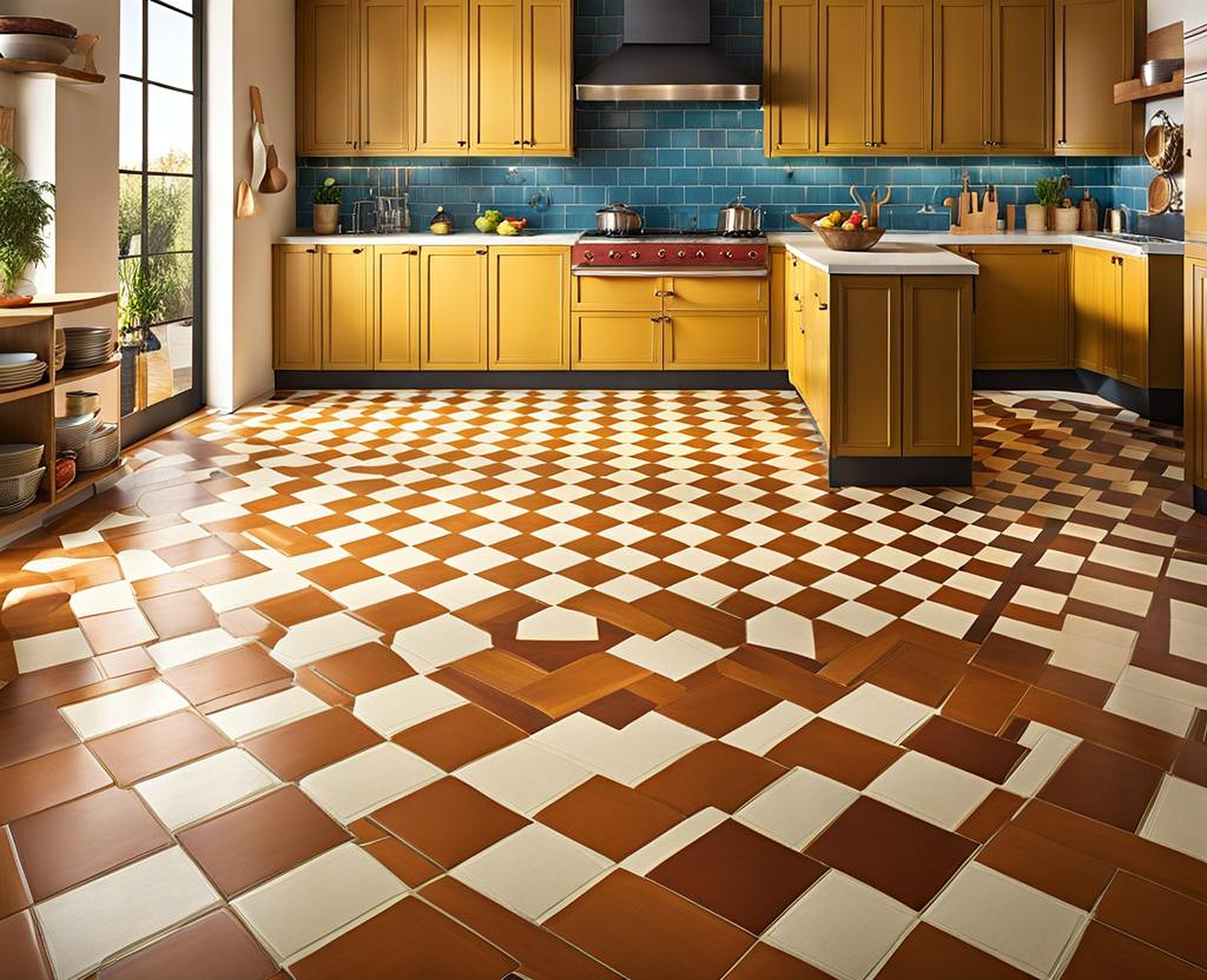 retro flooring for kitchen