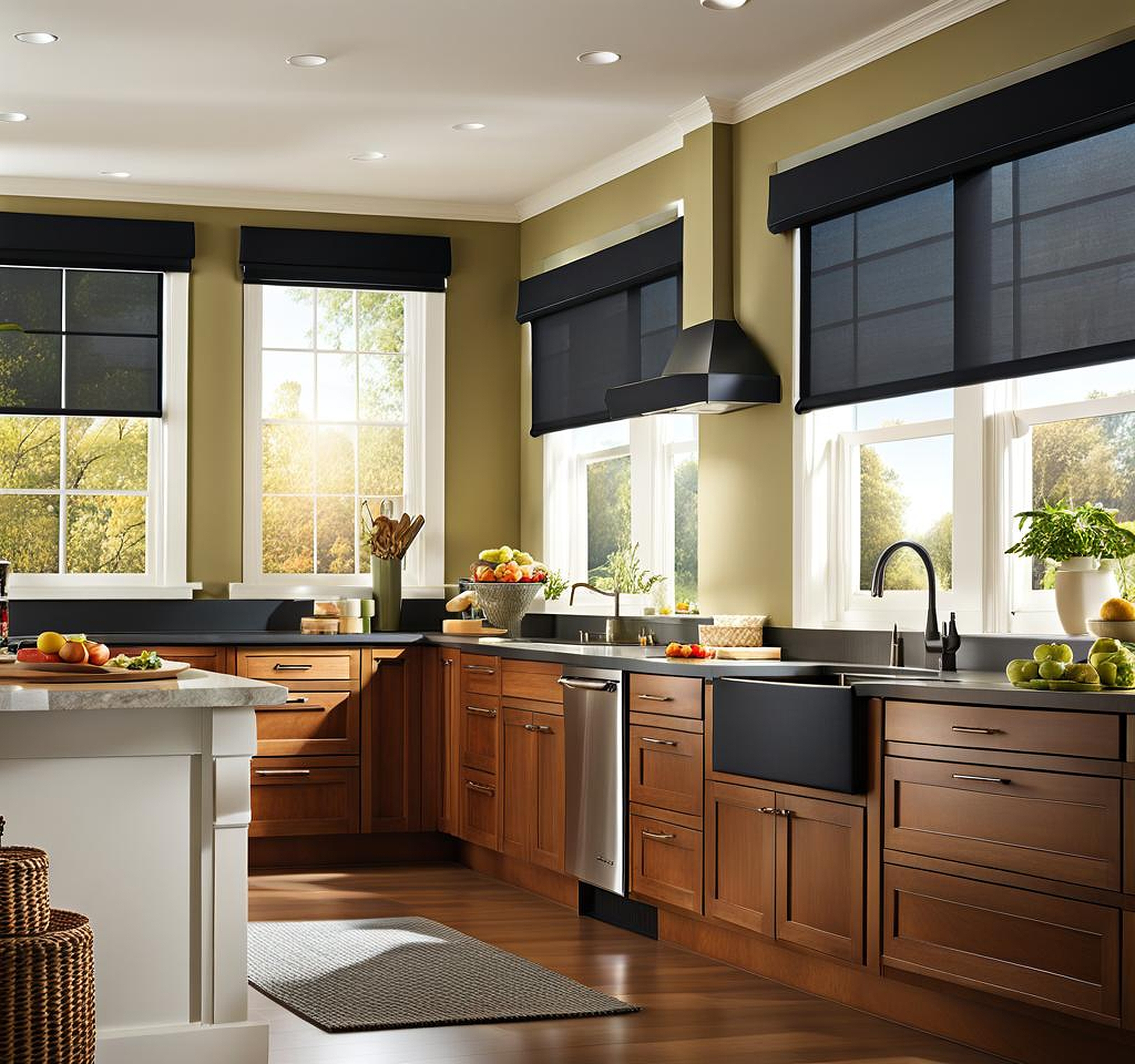 roller shades for kitchen windows