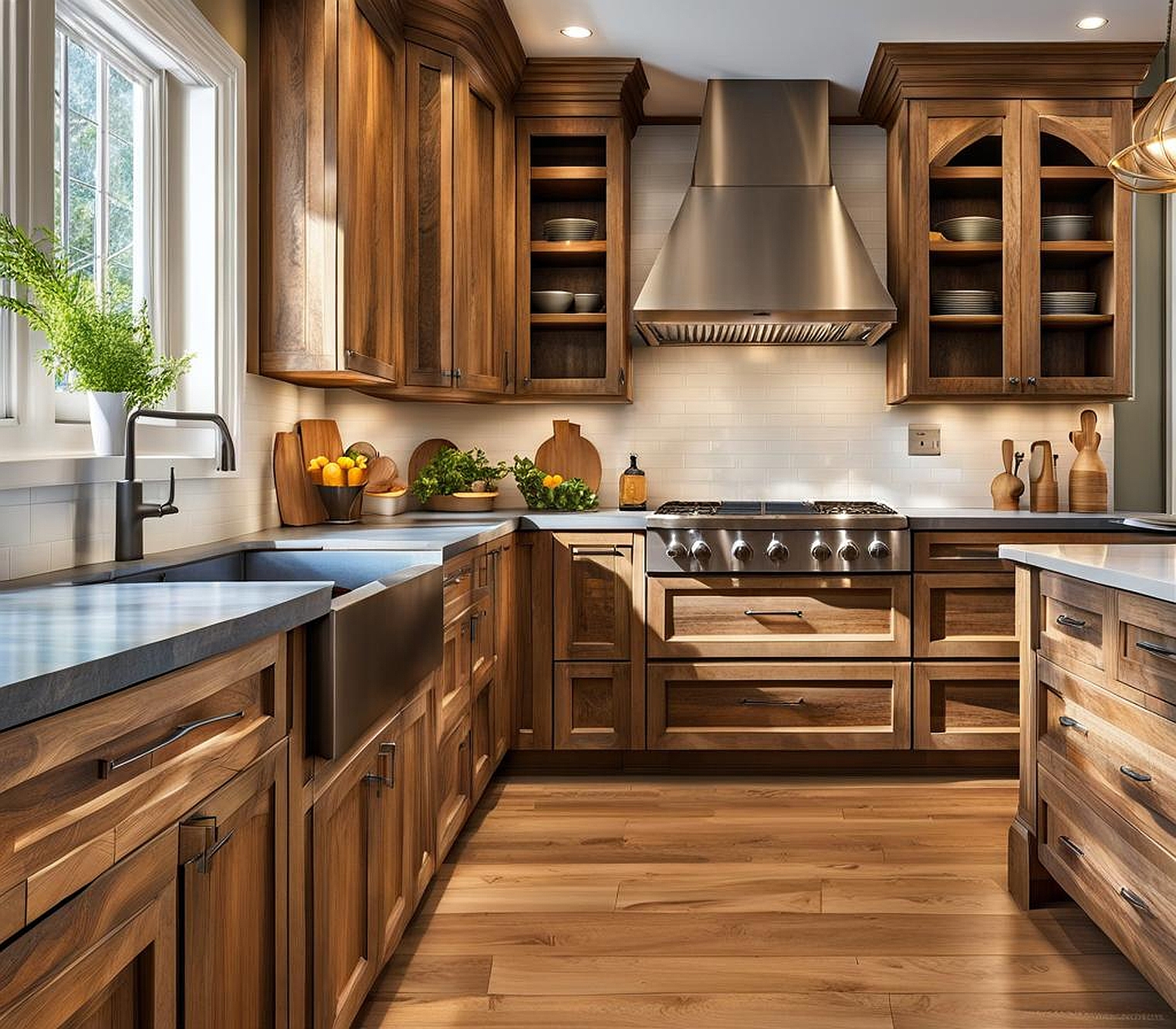 Infuse Warmth with Rough Wood Kitchen Cabinets’ Rich Aesthetic