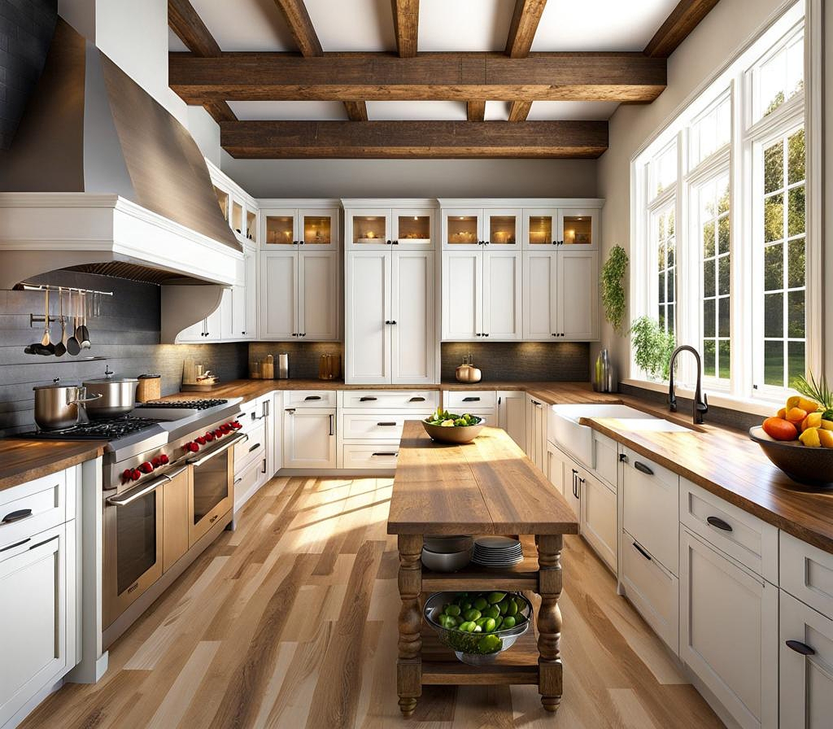 Rustic Kitchens Meet Modern Elegance with White Cabinets