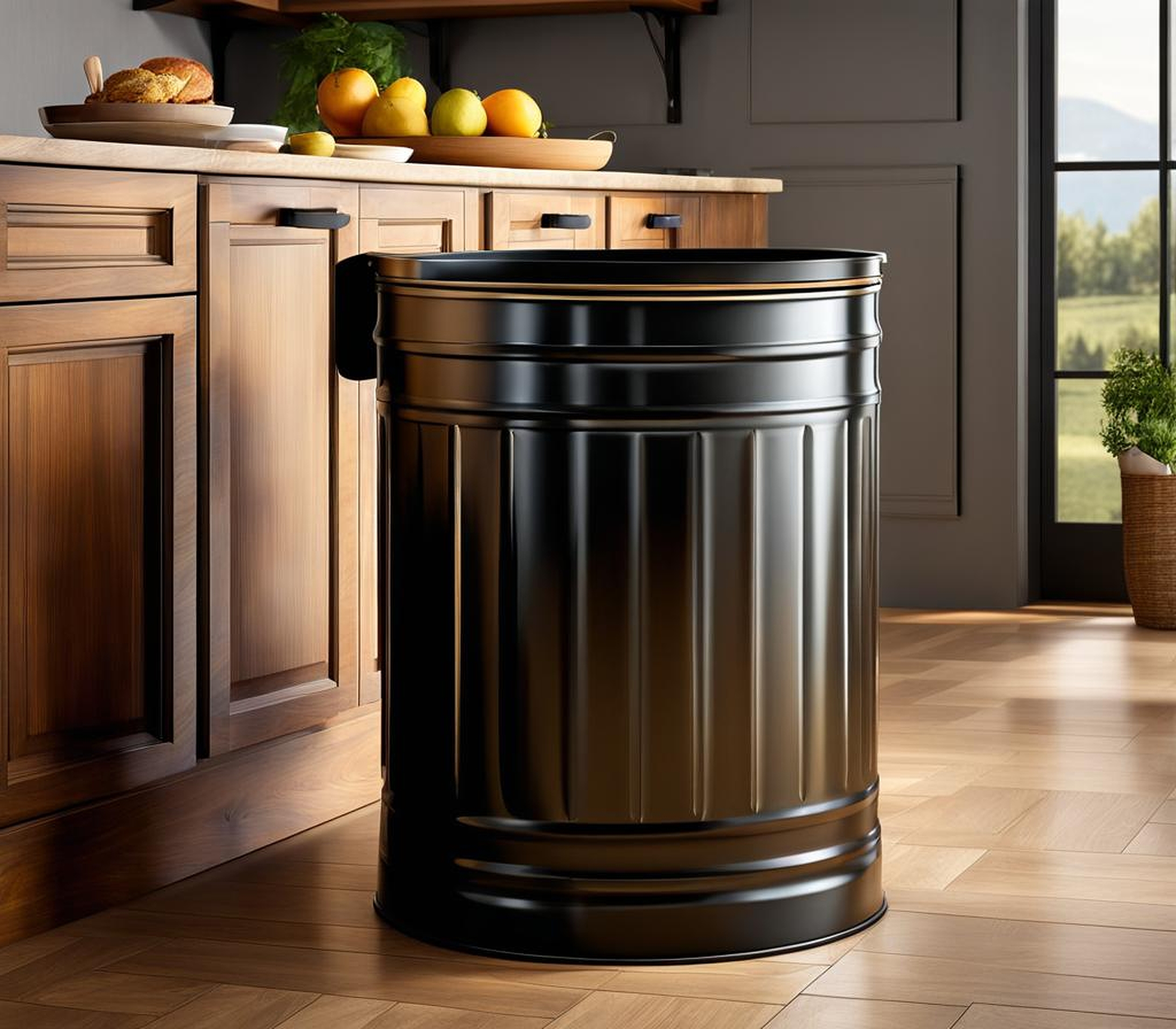 rustic trash can for kitchen