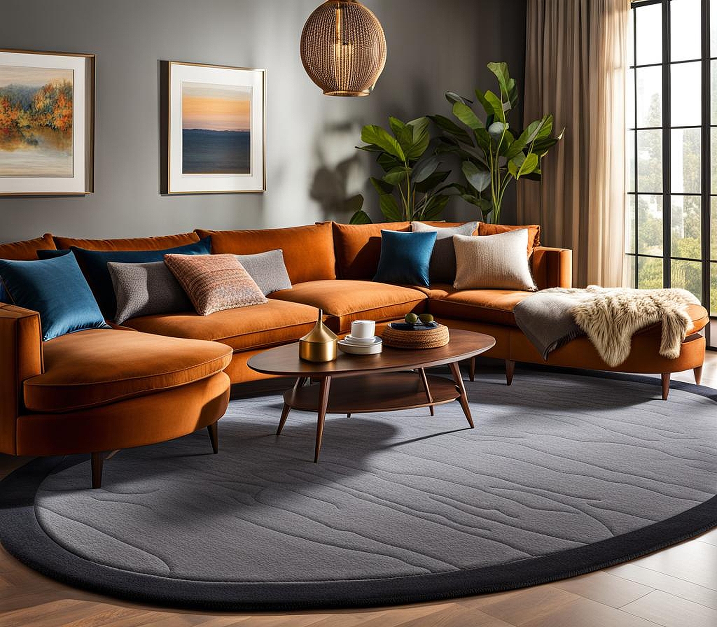 Effortless Sectional and Rug Placement for a Stylish Abode