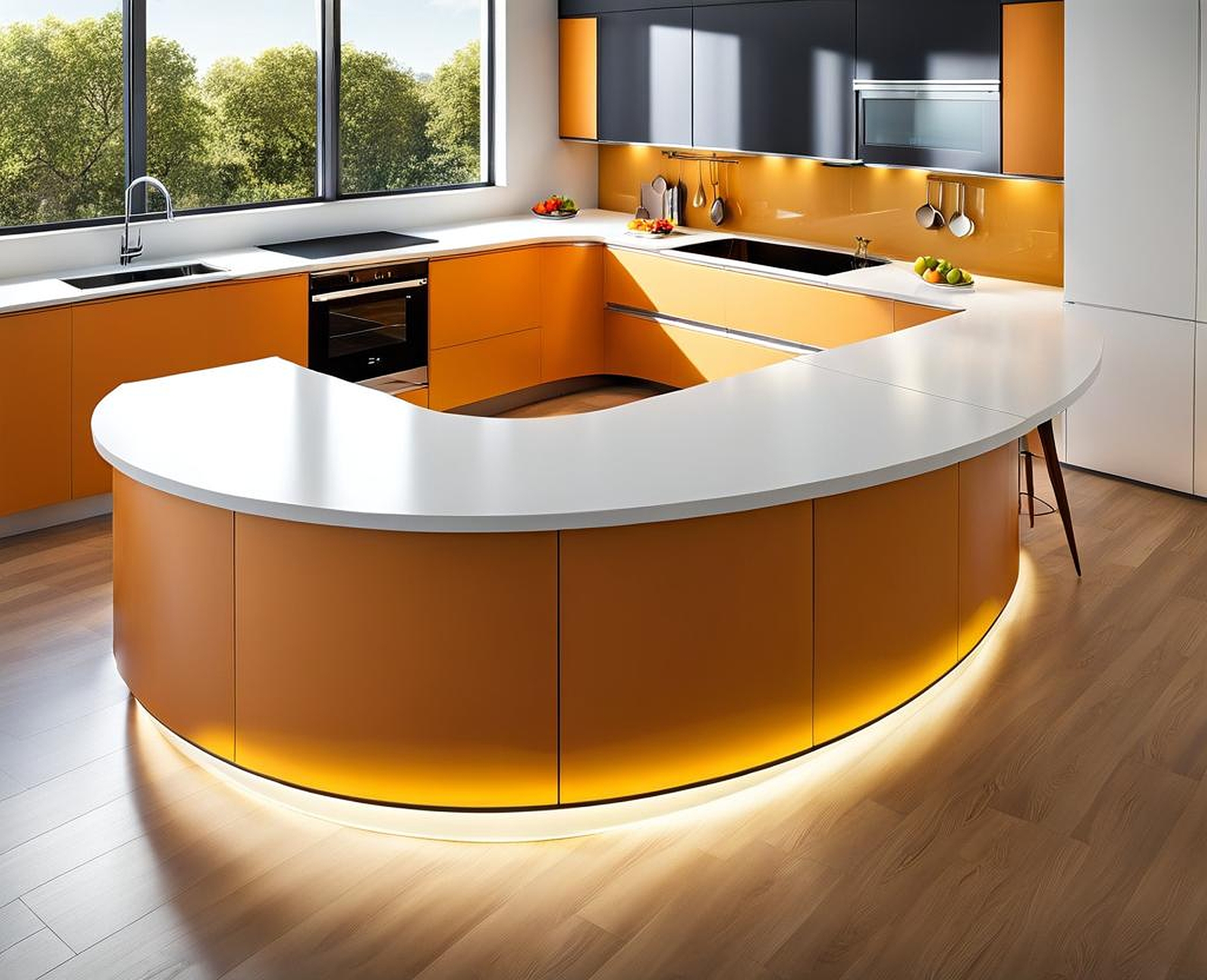 semi circle kitchen island