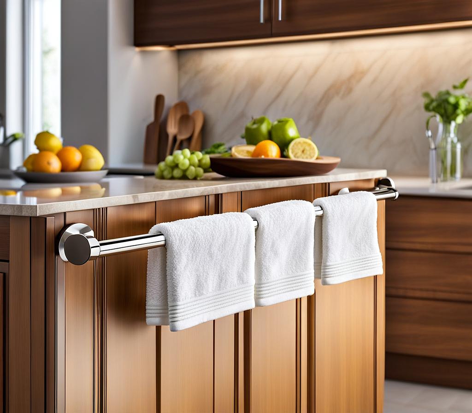 towel bar for kitchen island