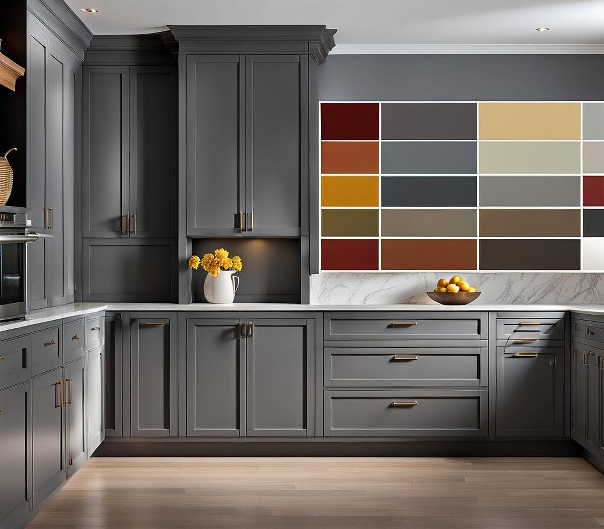 wall colors for gray cabinets