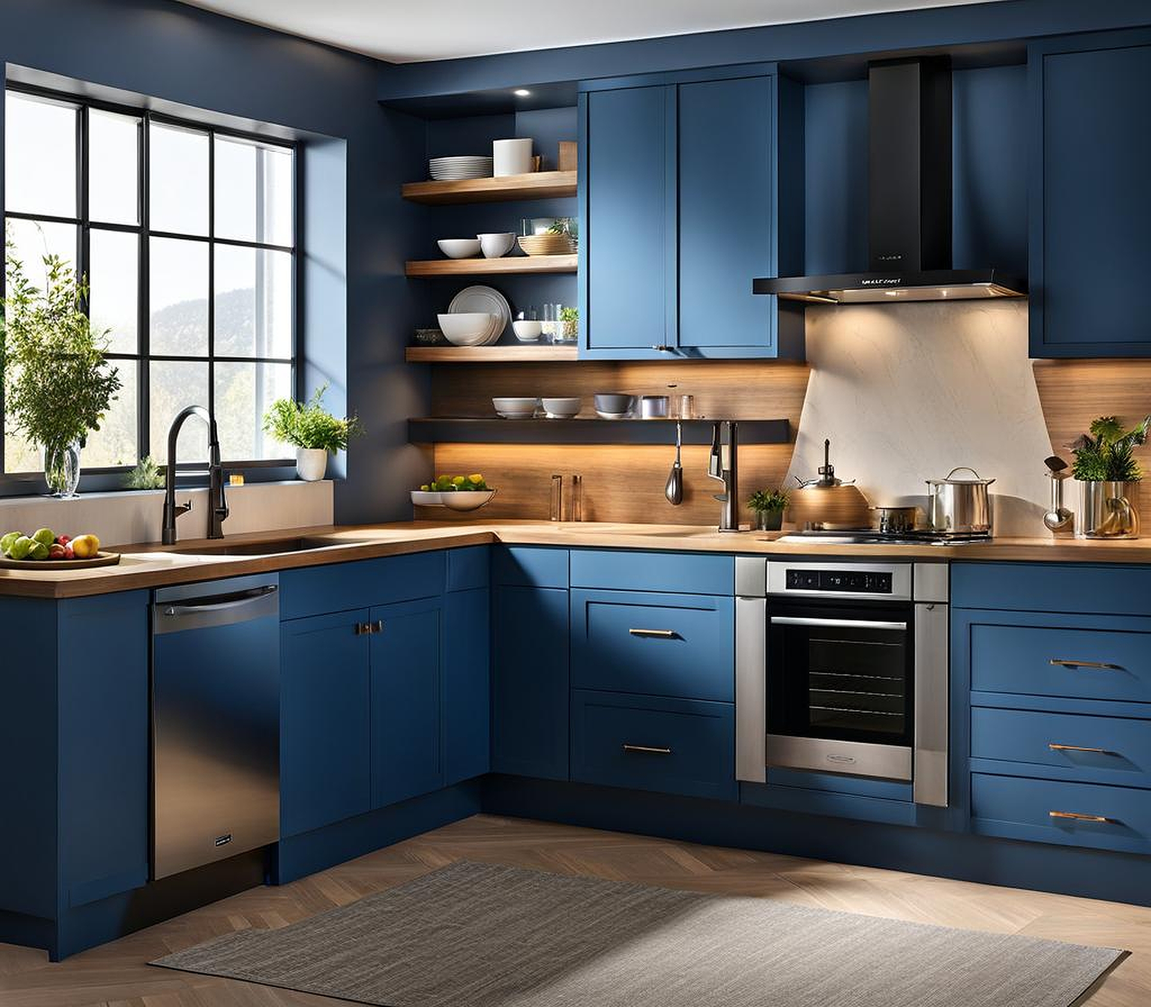 what color blue for kitchen cabinets