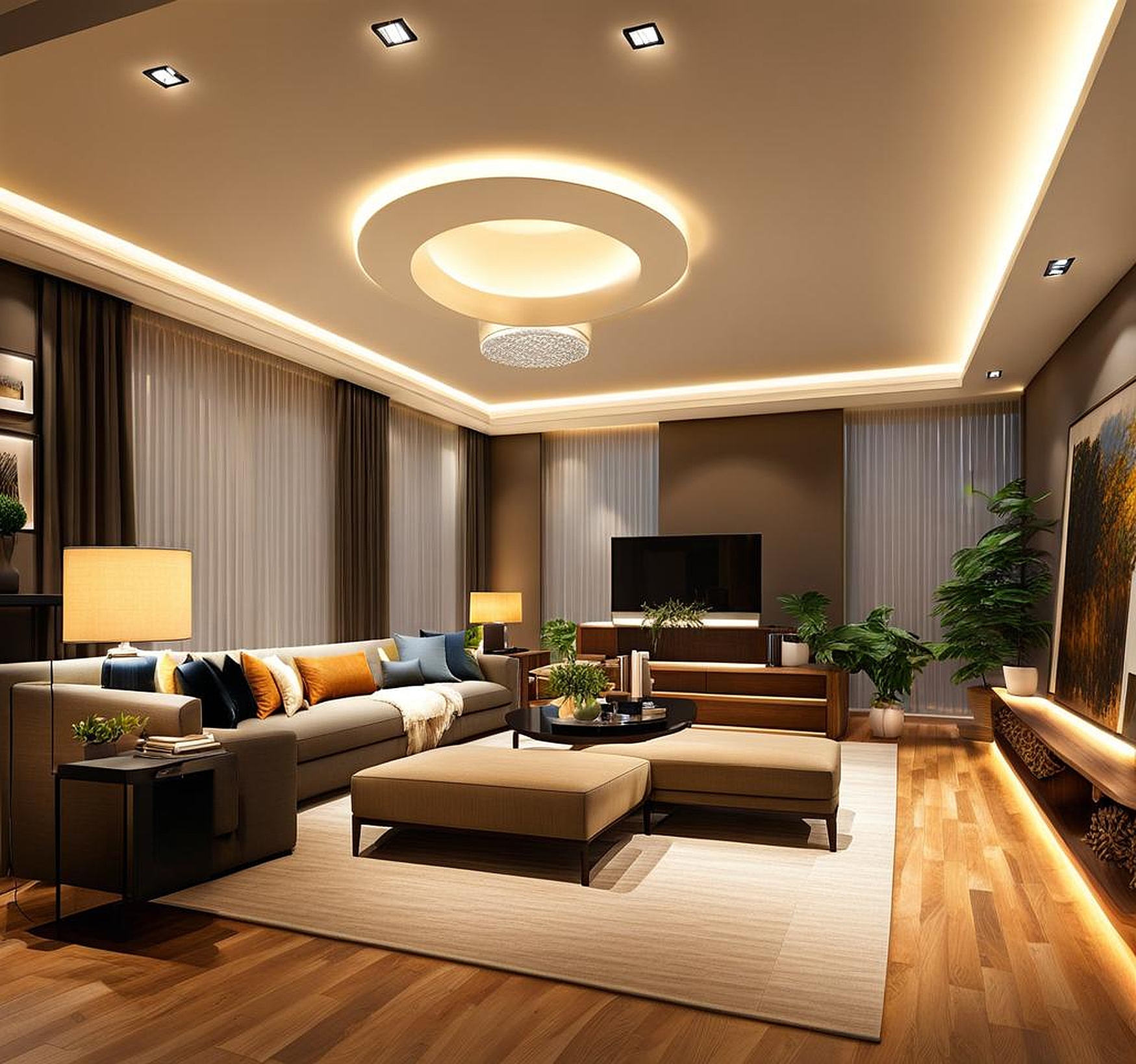 where to place recessed lighting in living room