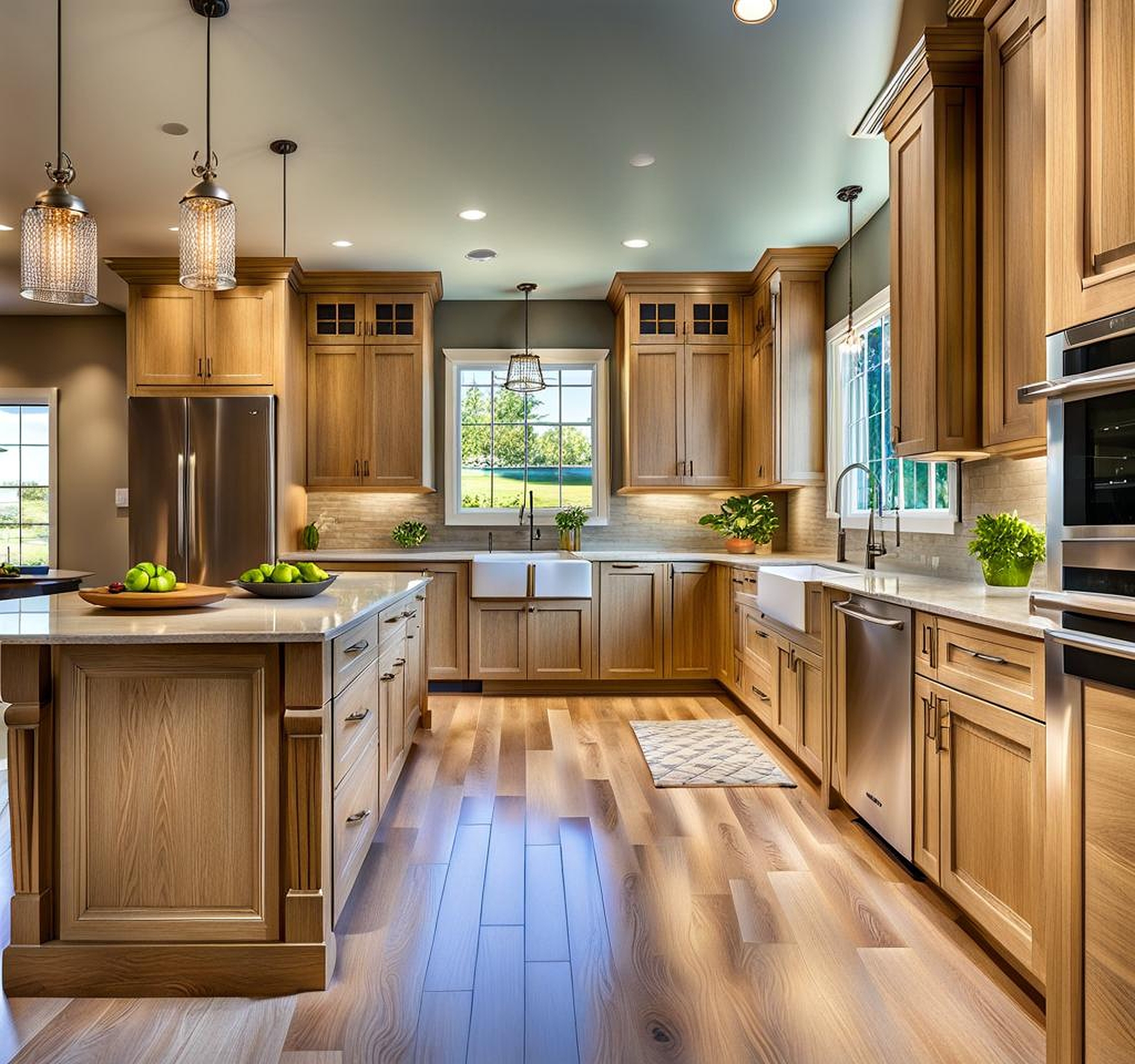 Refreshing Kitchen Makeover with Whitewashed Oak Cabinets