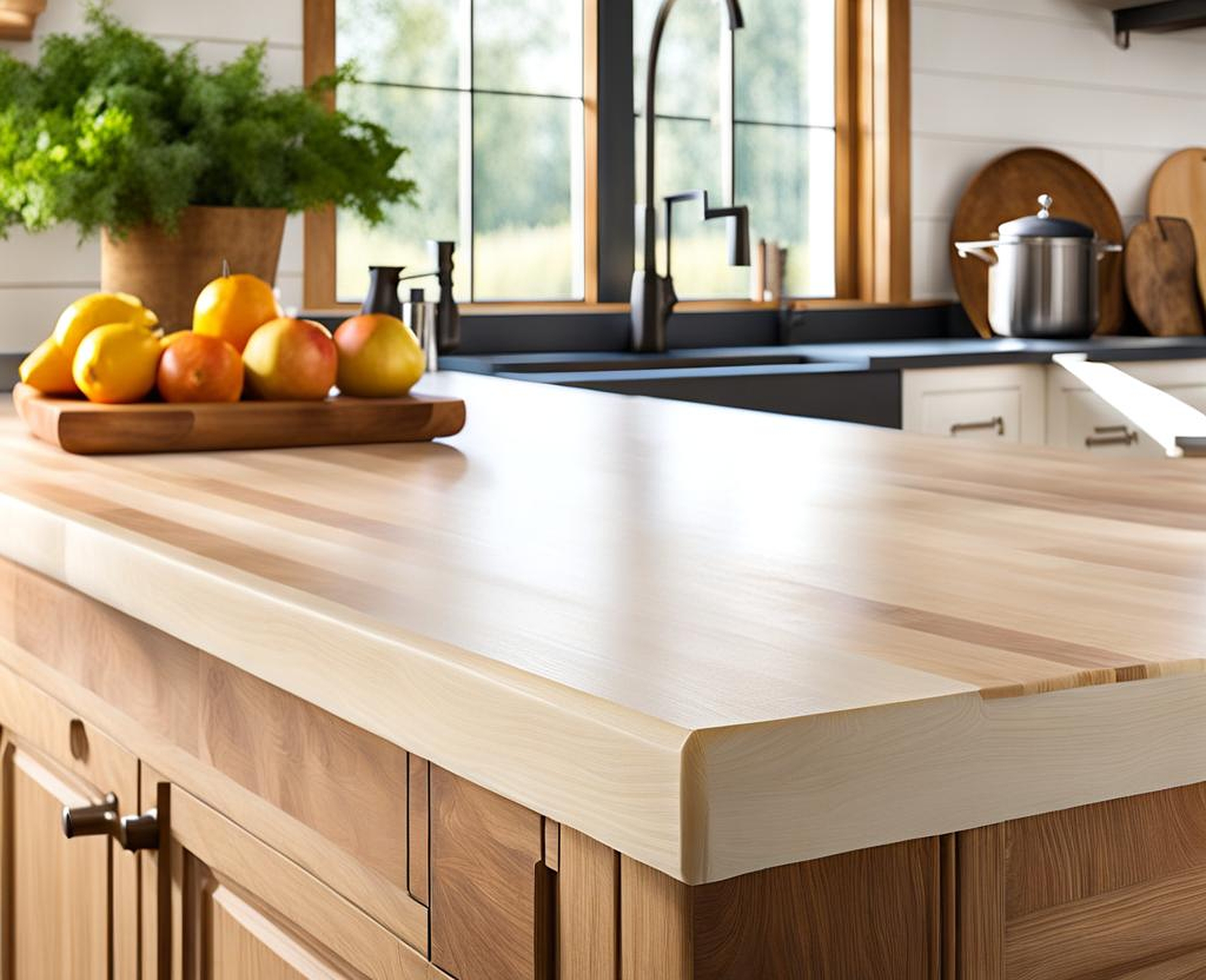 whitewash butcher block countertop