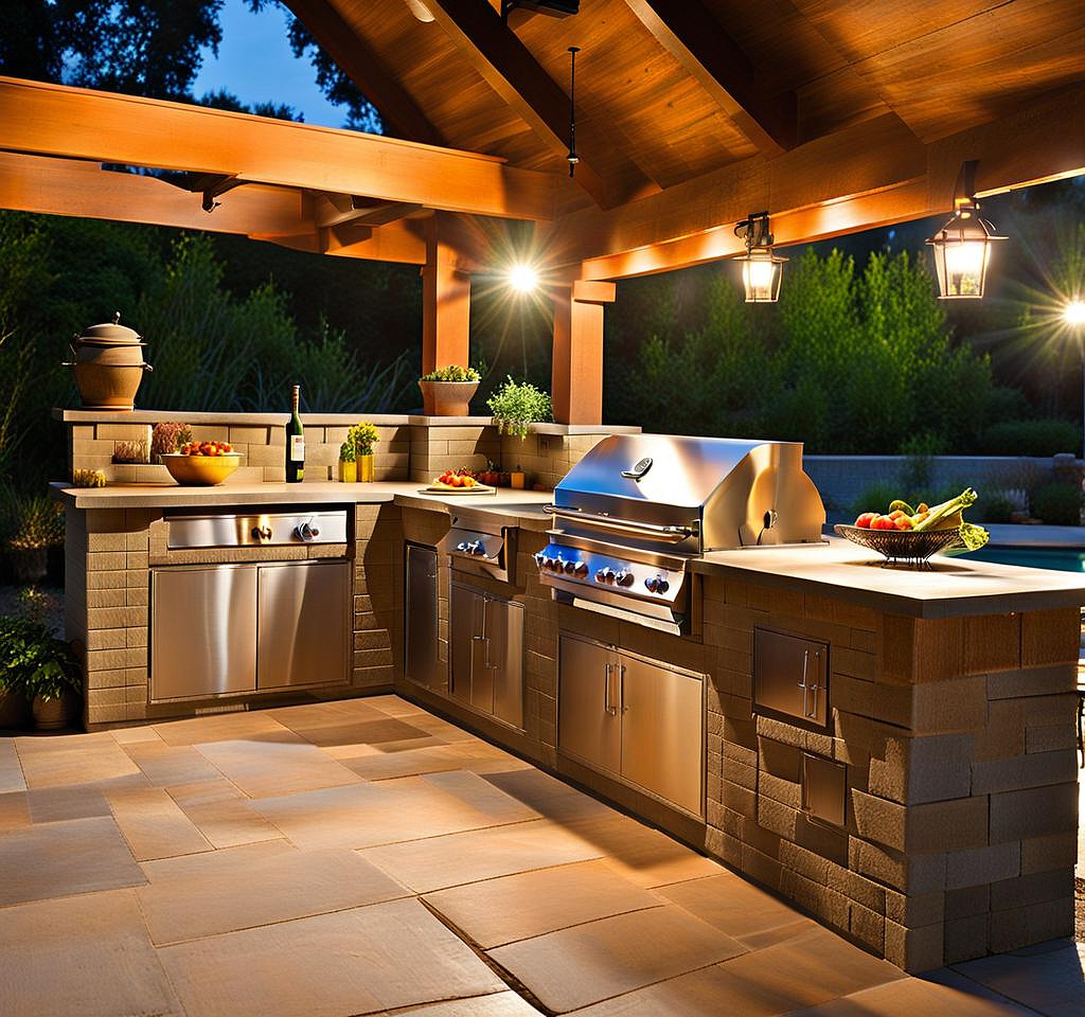 outdoor kitchen out of cinder blocks