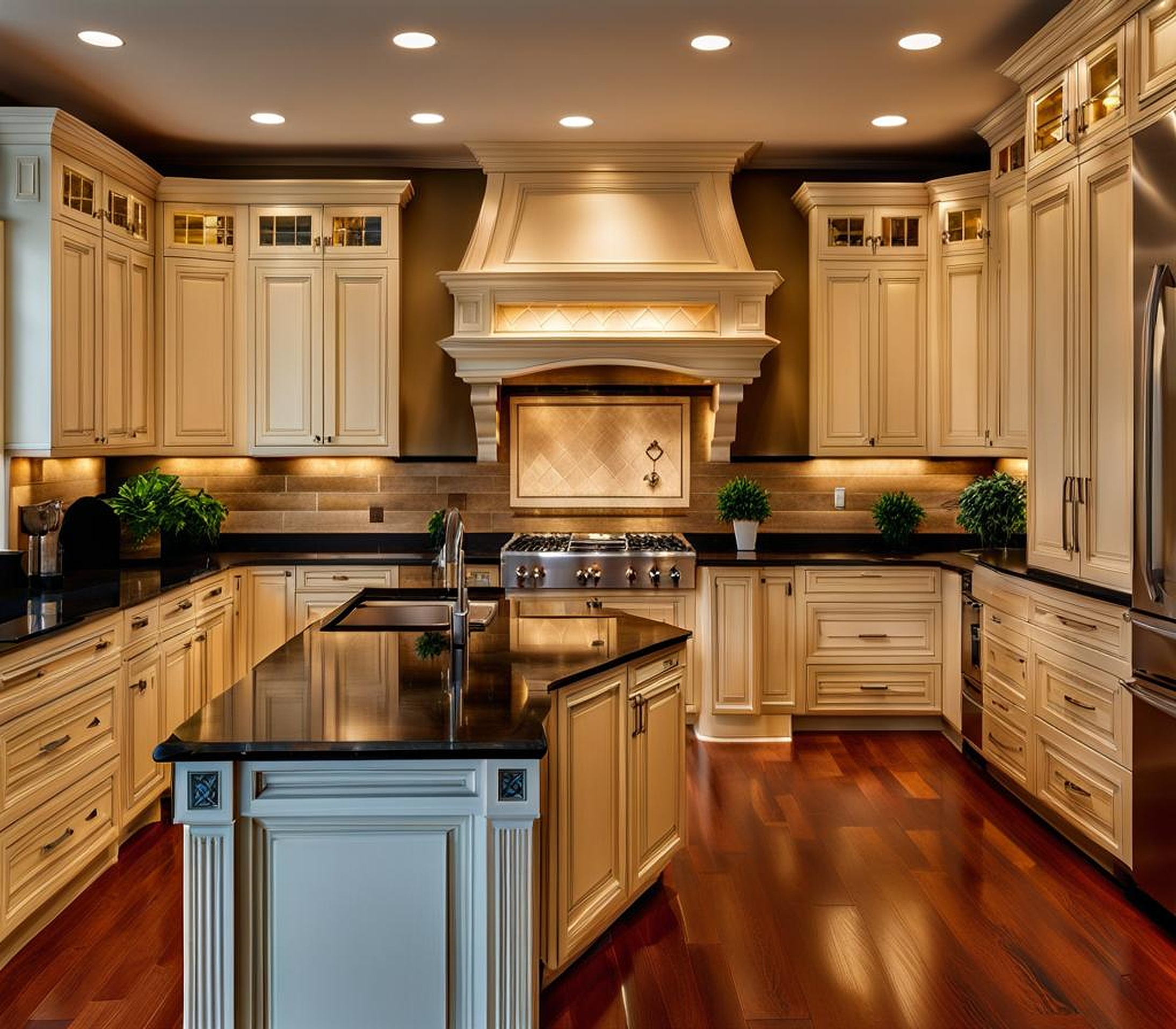 Aesthetic Appeal of Light Cabinets against Dark Countertops