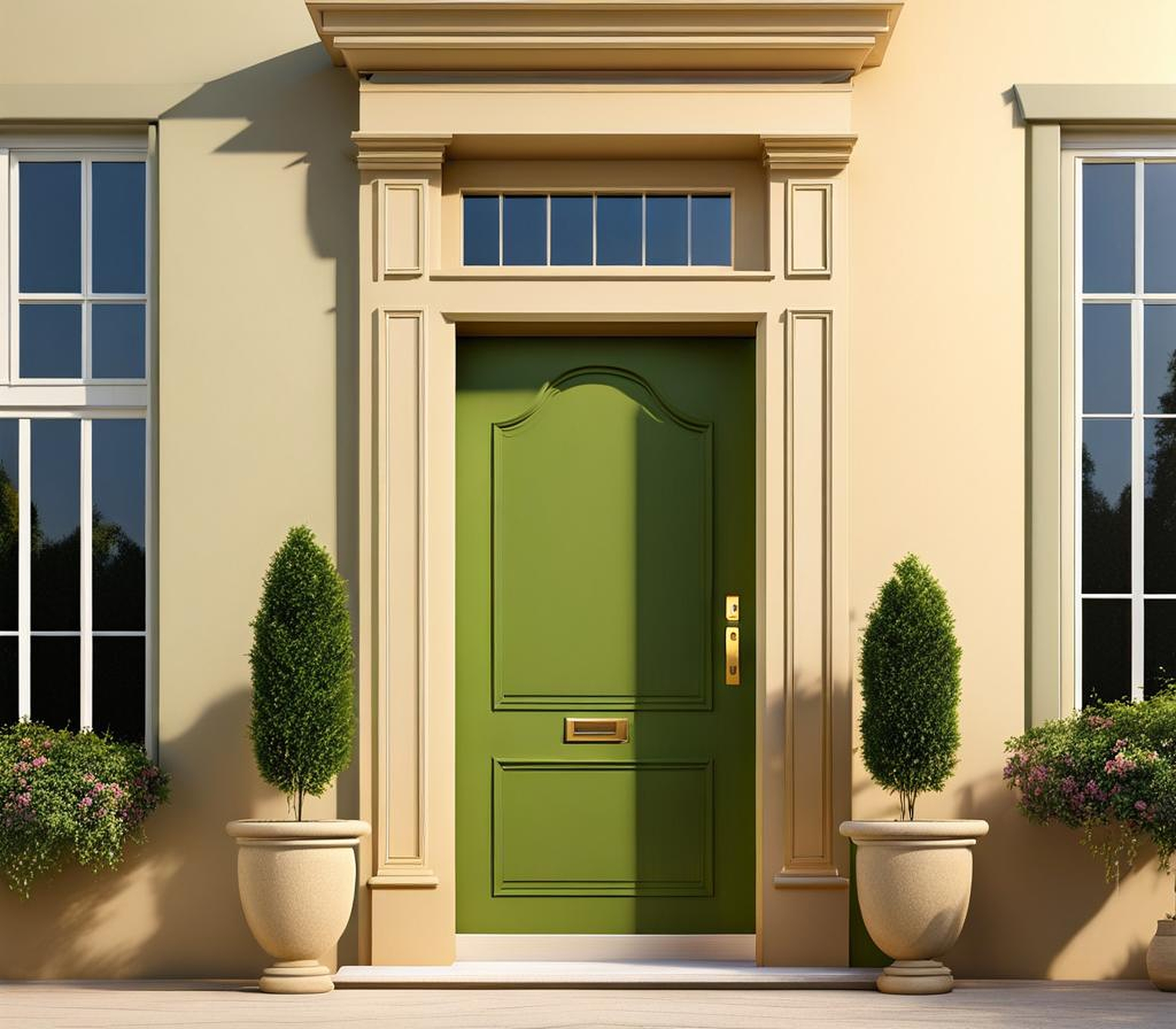 Door Colors that Harmonize with a Beige House’s Color Scheme