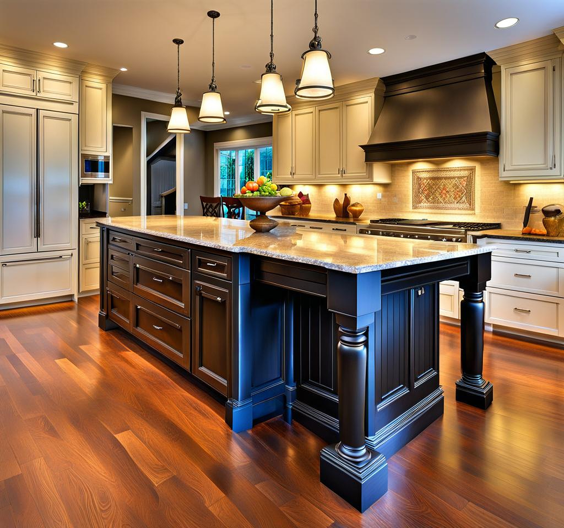 Functional and Spacious Kitchen Island Seating for Five