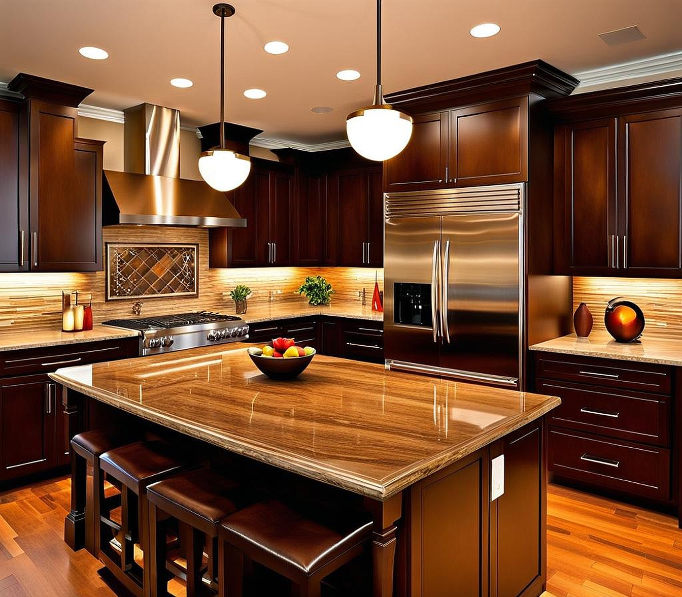 kitchen ideas brown cabinets