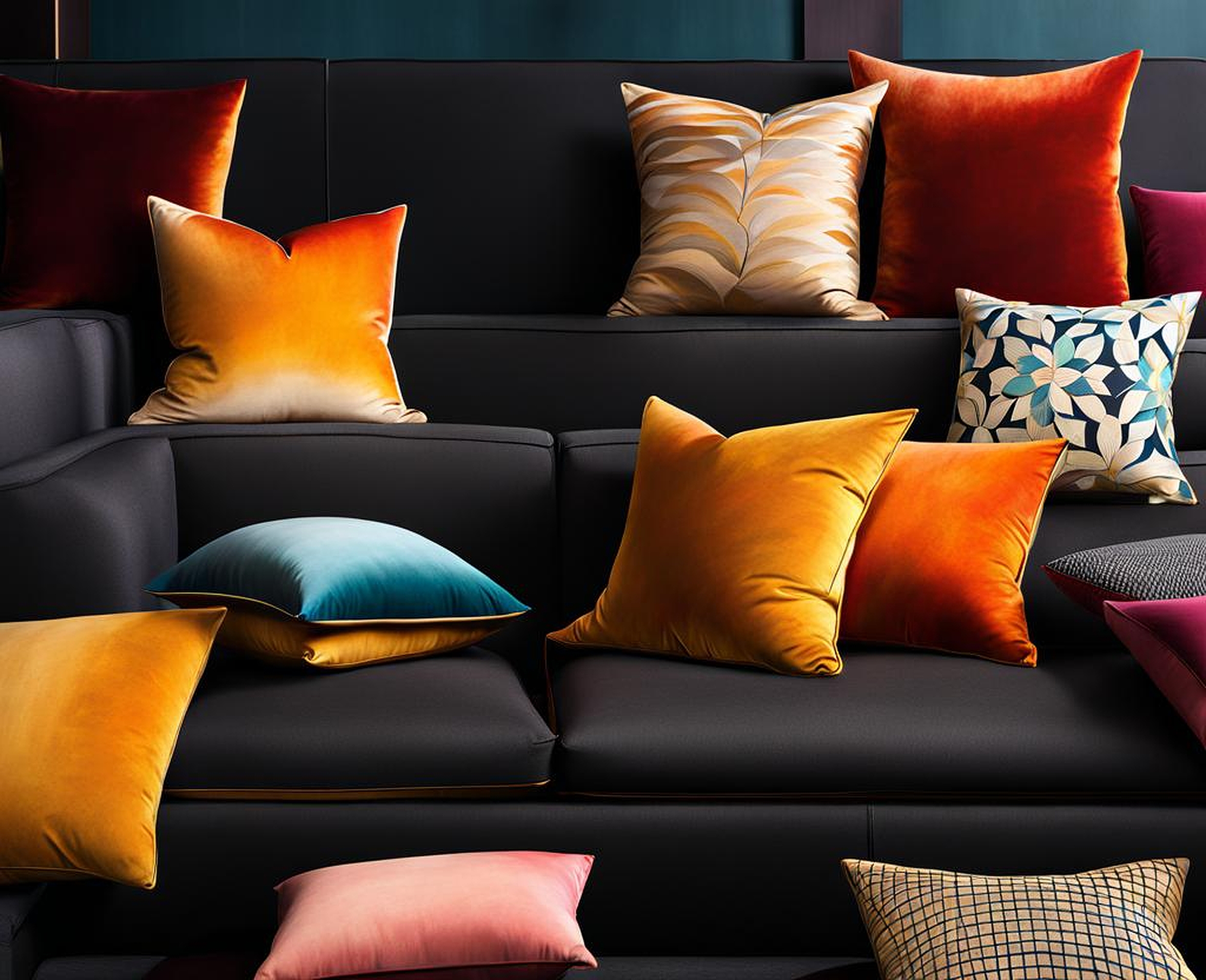 pillows for a black couch