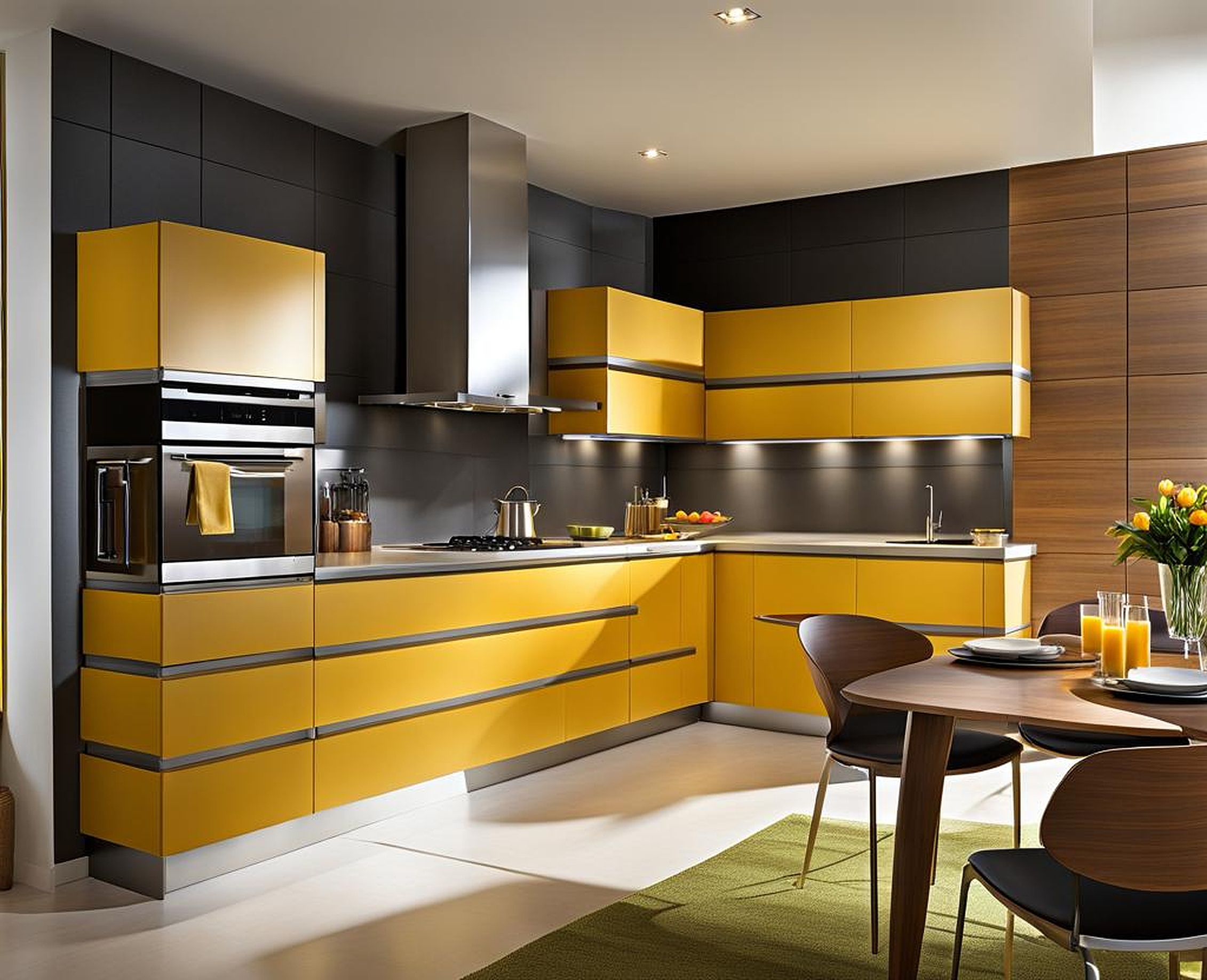 Contemporary L Shaped Kitchen Designs Featuring Breakfast Bars