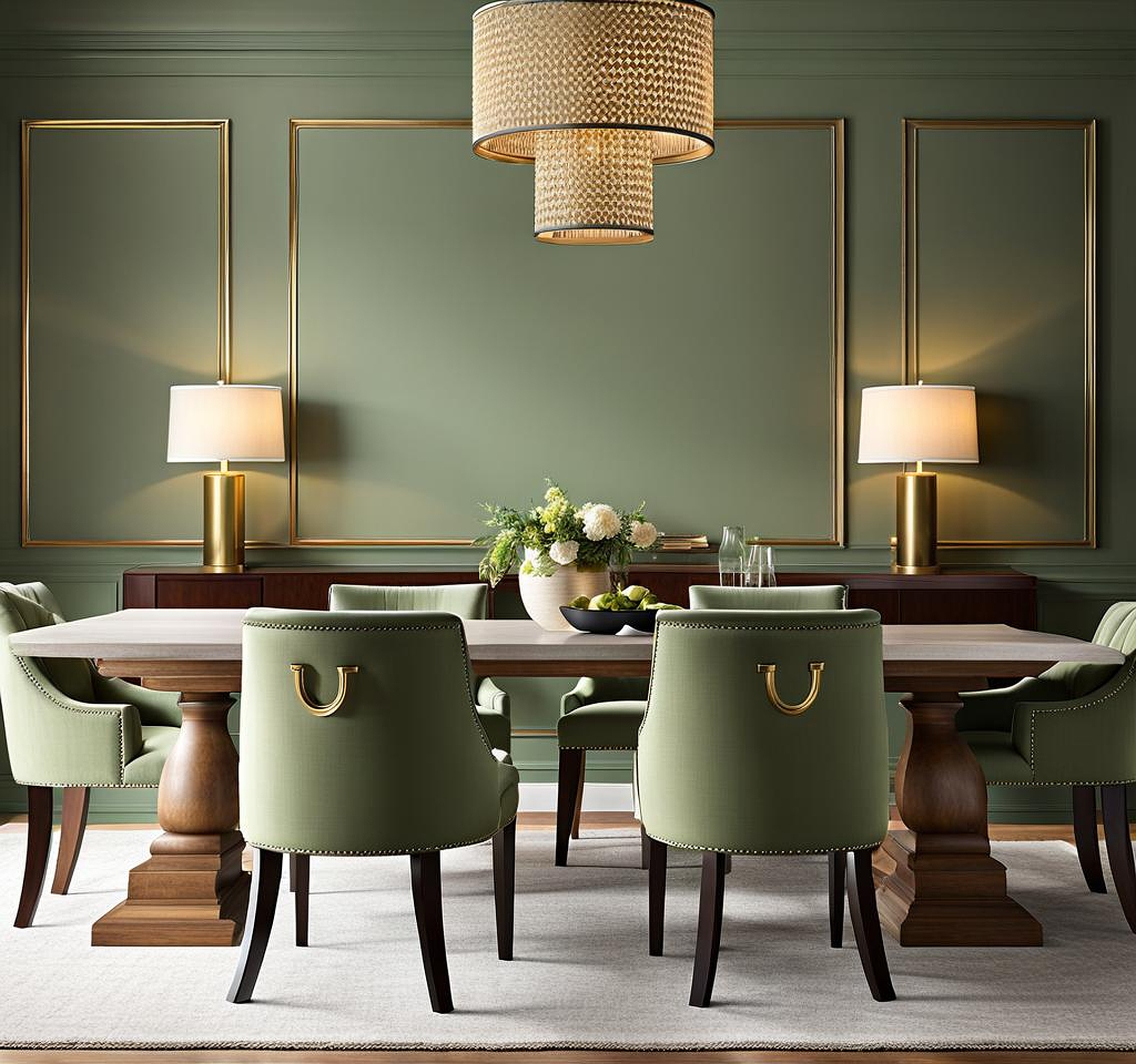 Sage Green Upholstered Dining Chairs for a Warm and Inviting Dining Room