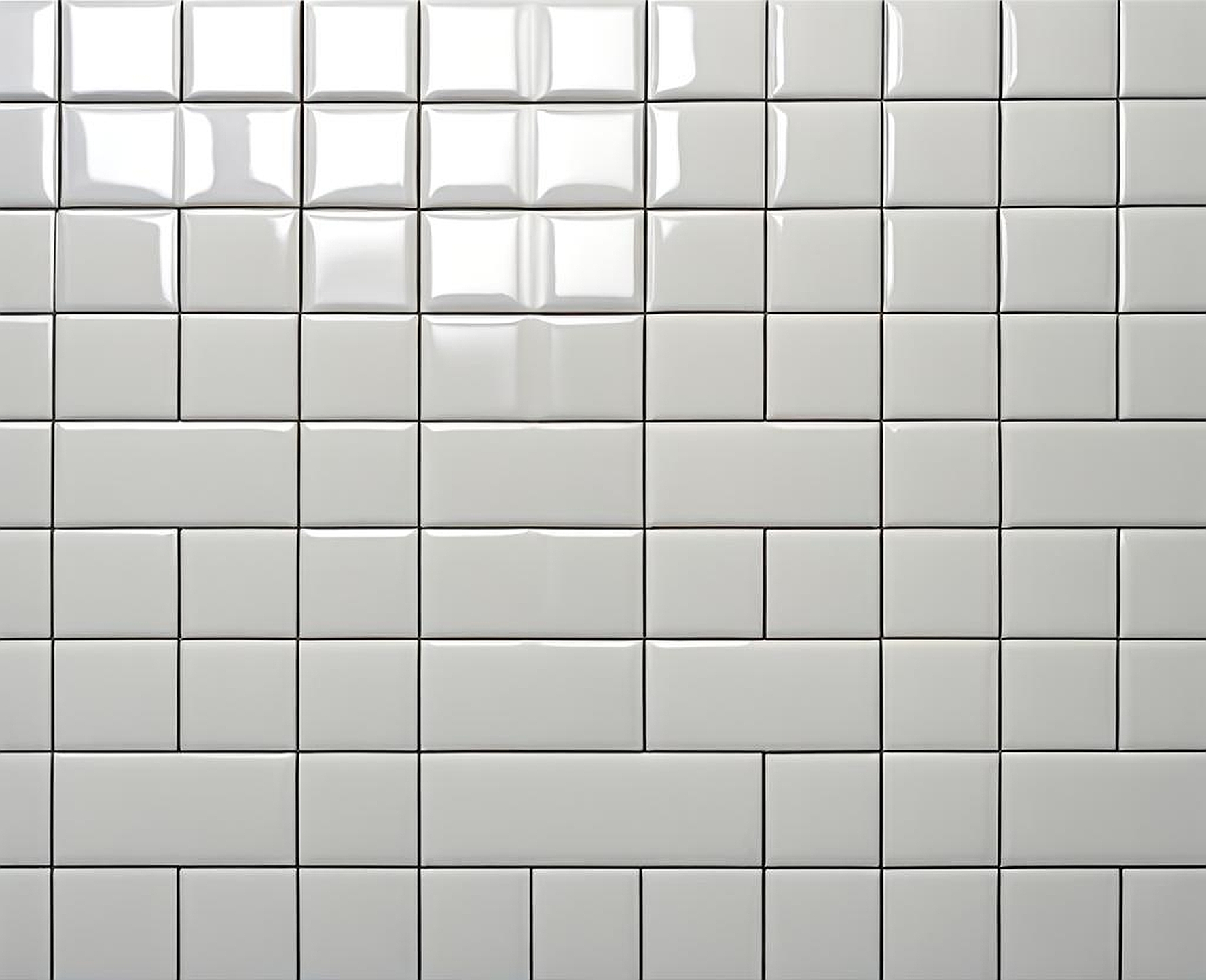 white tile and black grout