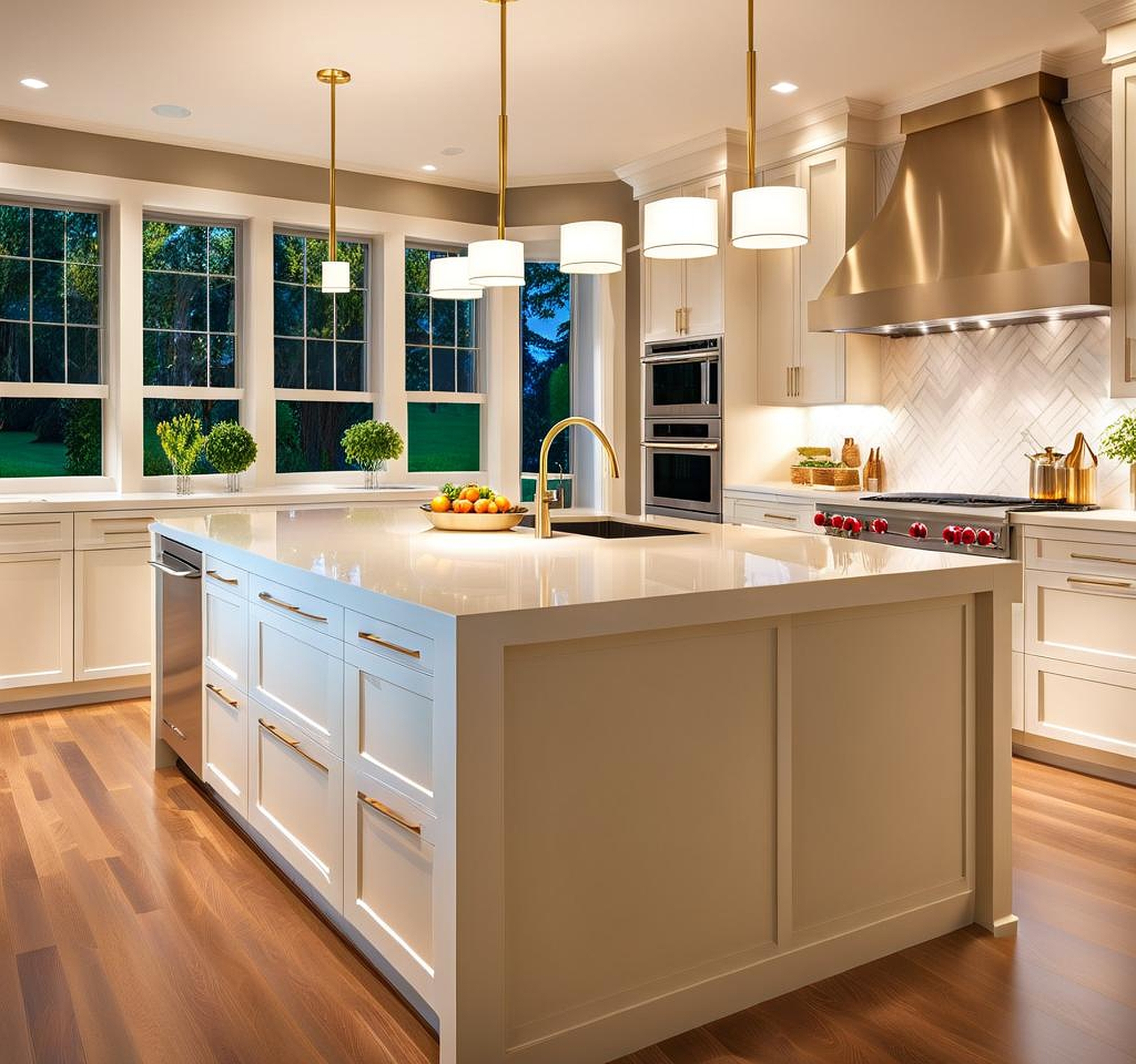 Elegant Warm White Quartz Countertops for Modern Kitchens