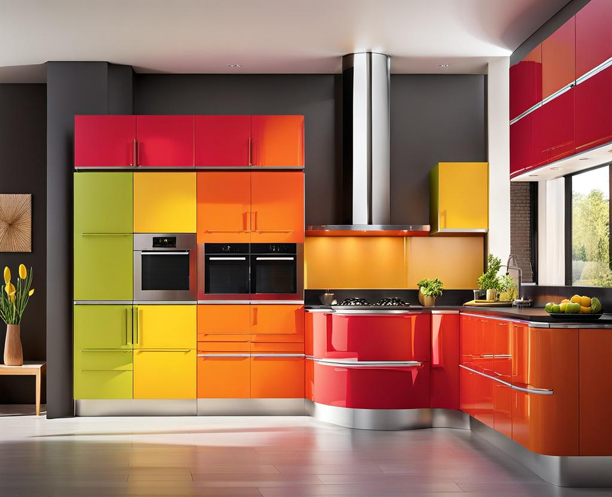 Energize Your Cooking Space with Bright Colored Cabinets