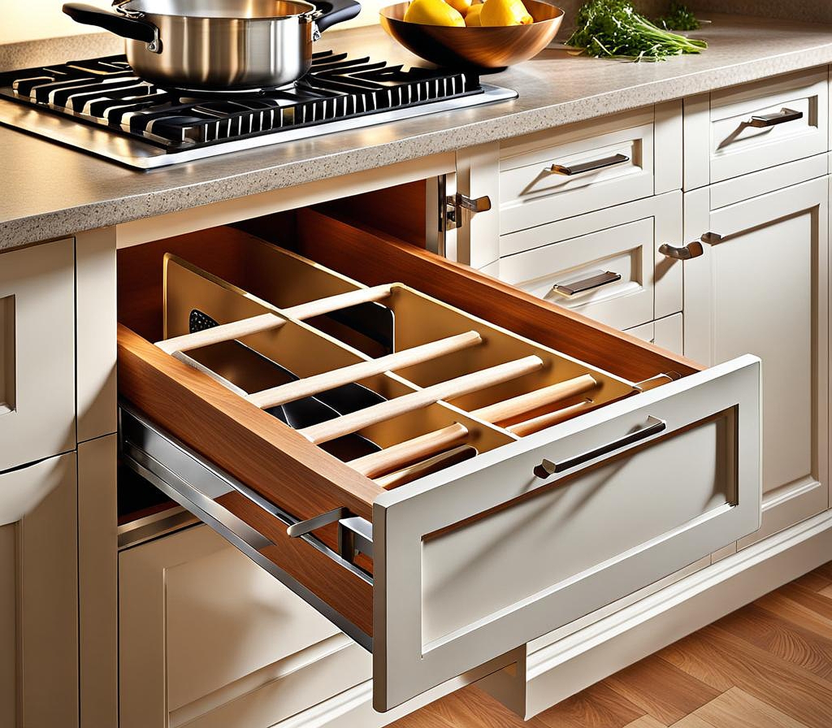 Streamline Your Cooking Space with Custom Cabinet Drawers for Pots and Pans