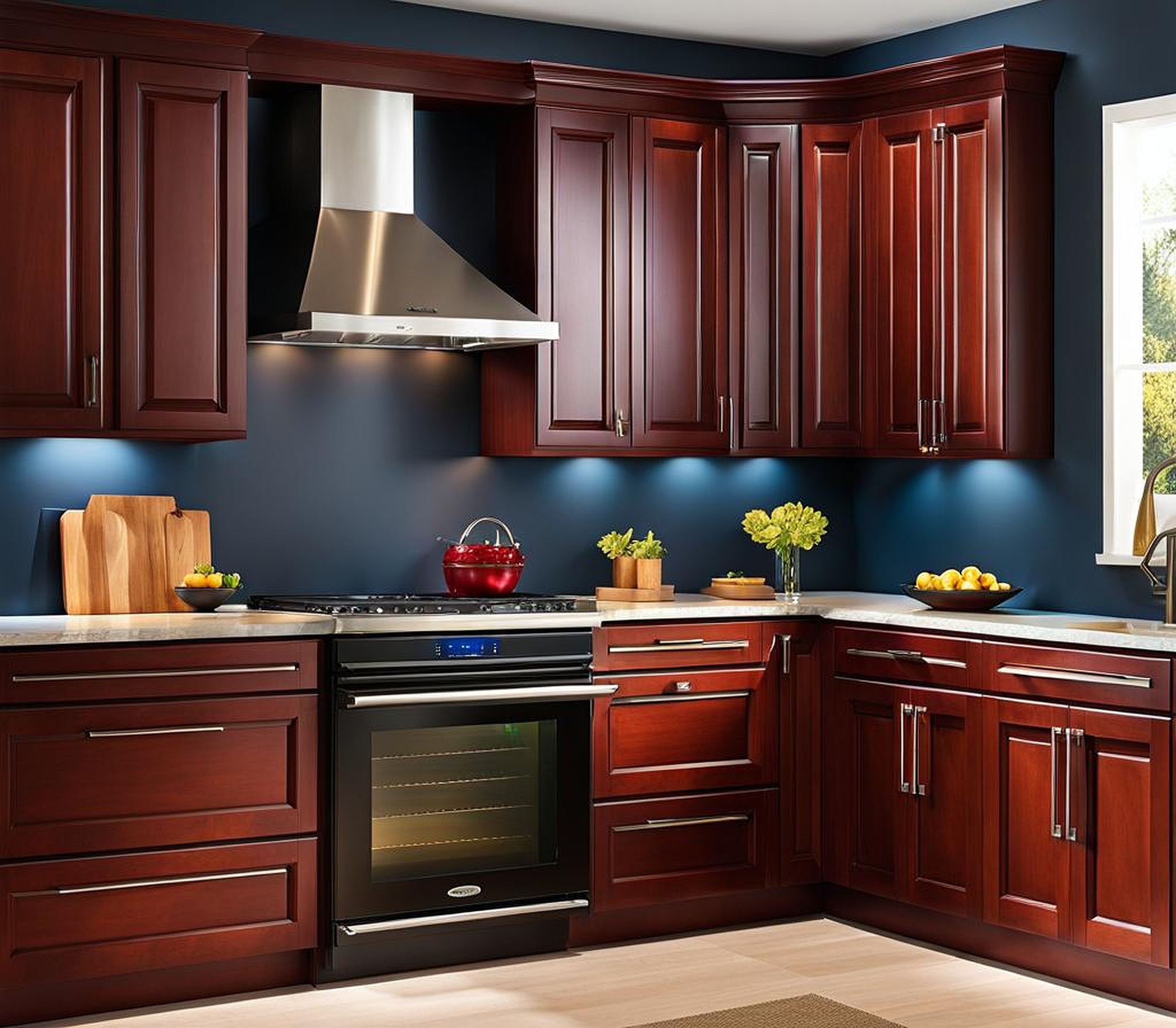 Cherry Kitchen Cabinets Wall Color Perfection