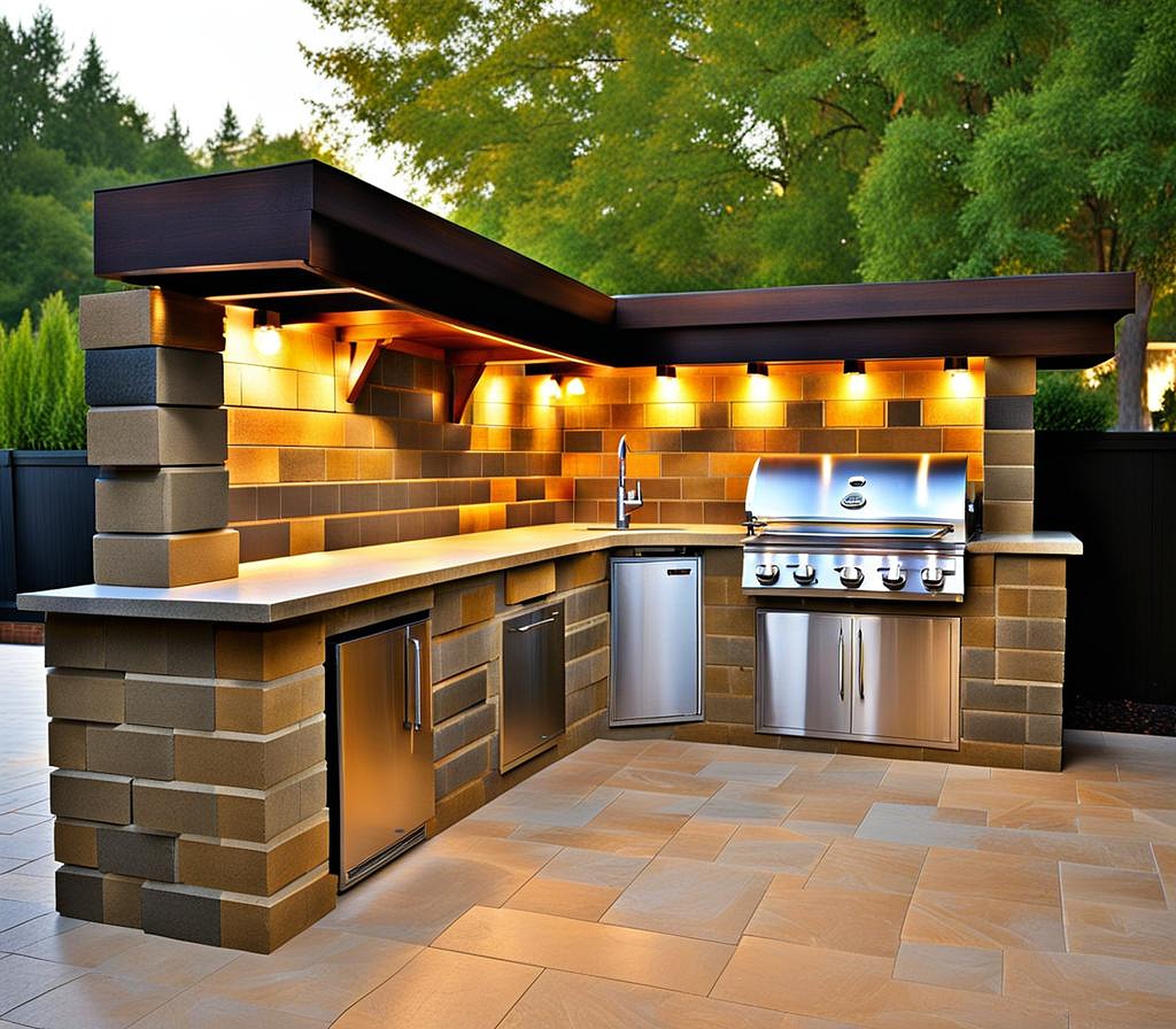 cinder block outdoor kitchen plans