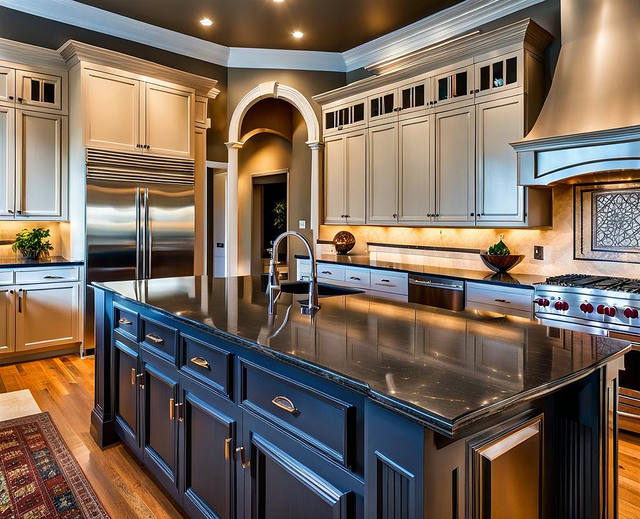 contrasting kitchen island countertop