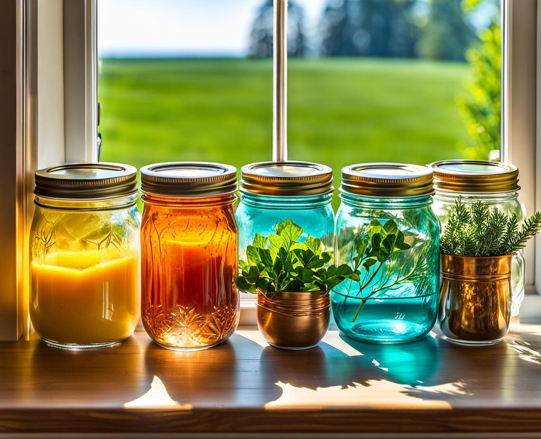 decorate kitchen window sill