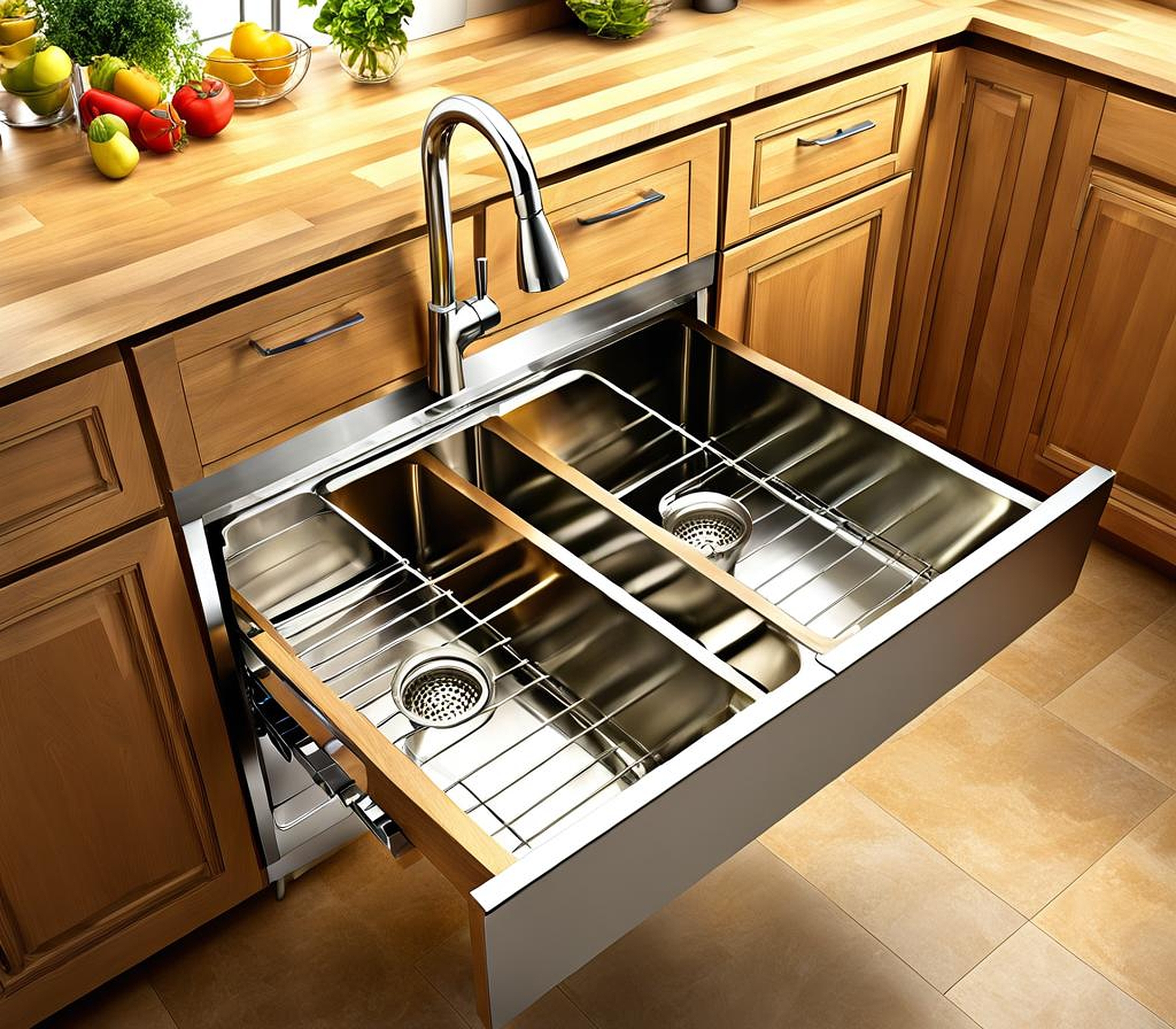 Functional Double Kitchen Sink Plumbing With Dishwasher