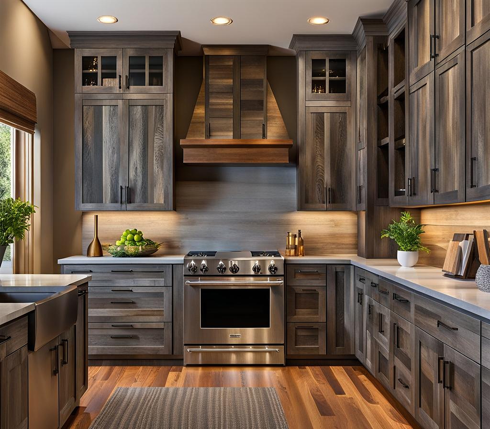 gray barnwood kitchen cabinets