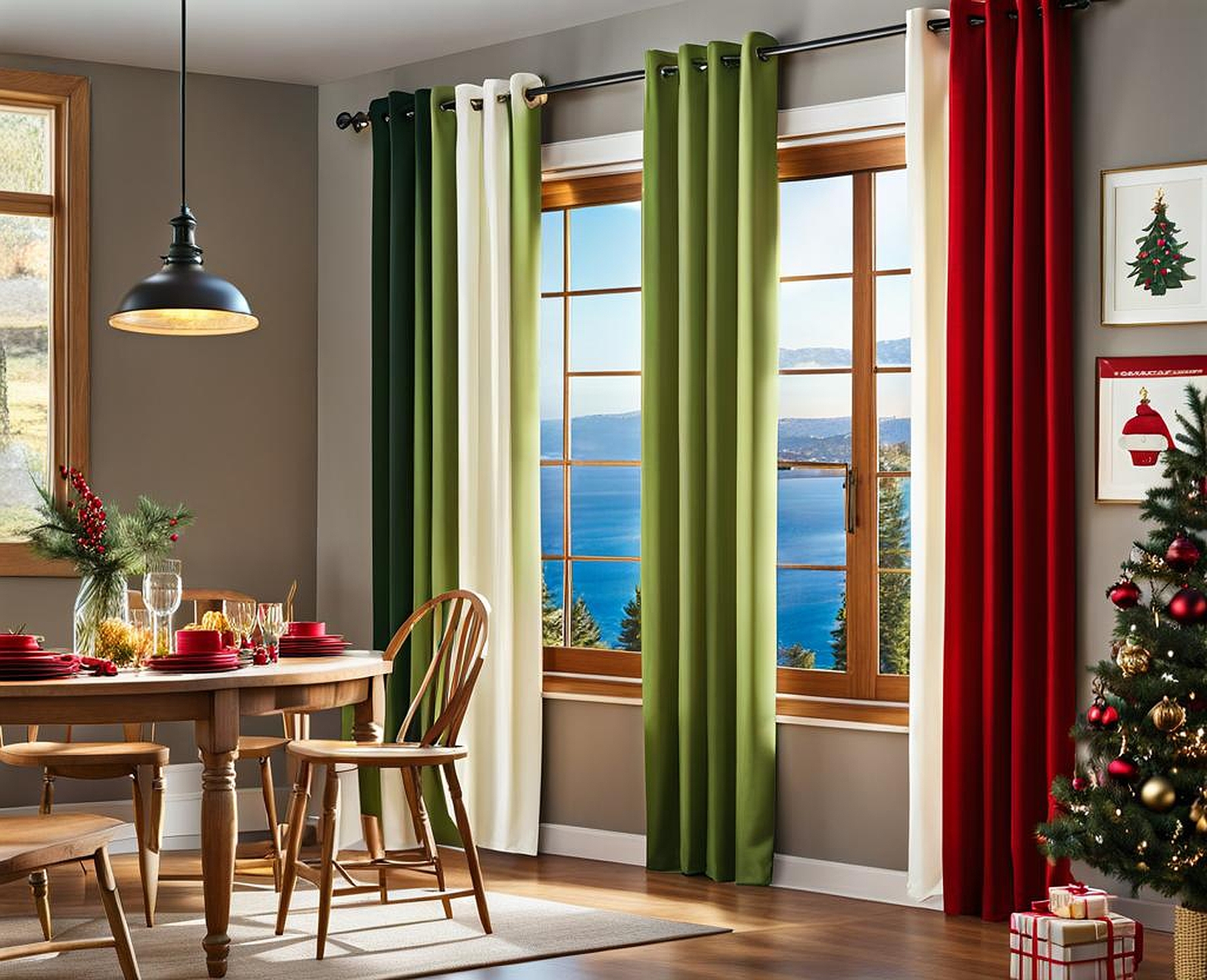 Merry and Bright Kitchen Curtains for the Holidays