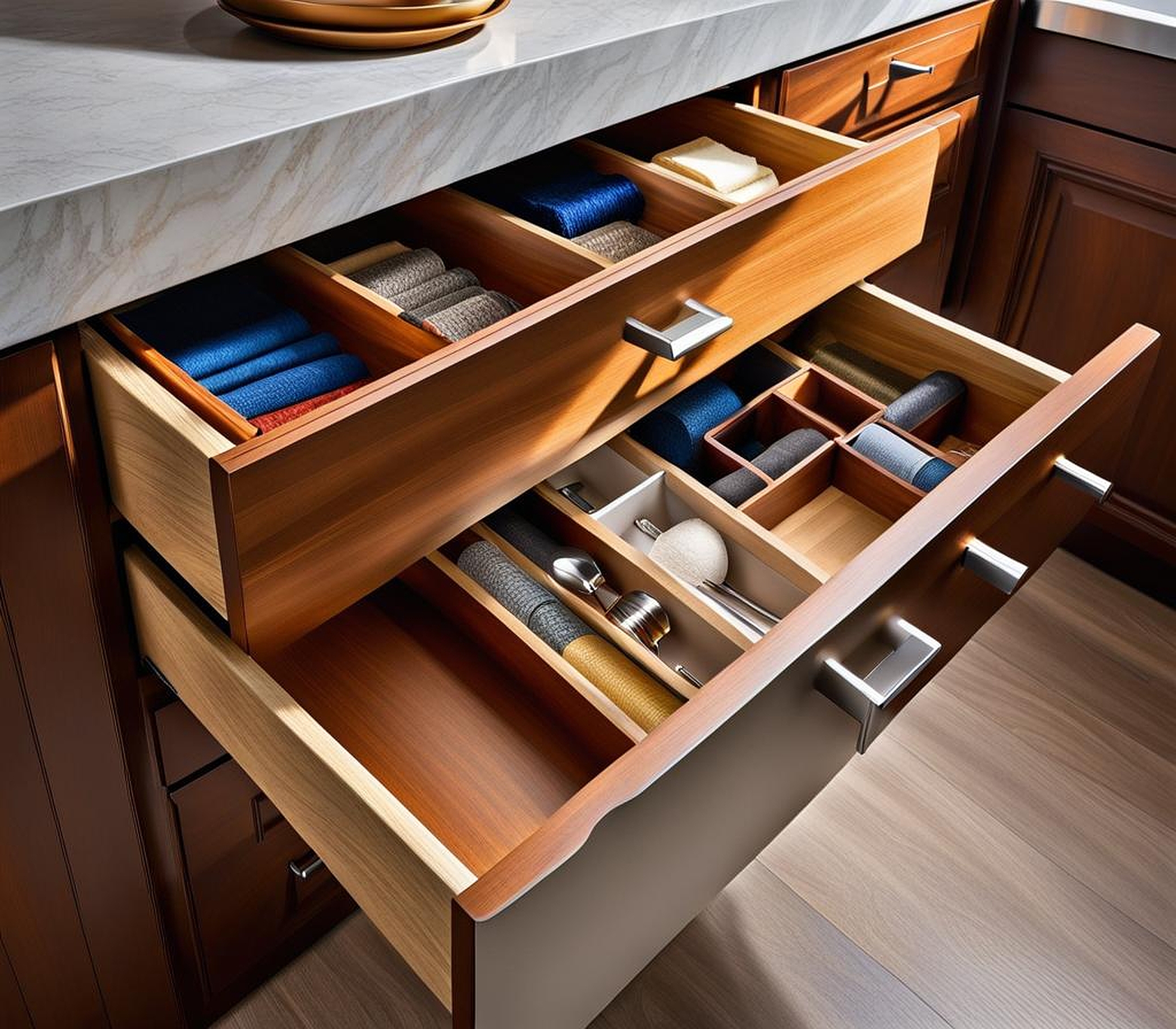 how to organize a deep drawer