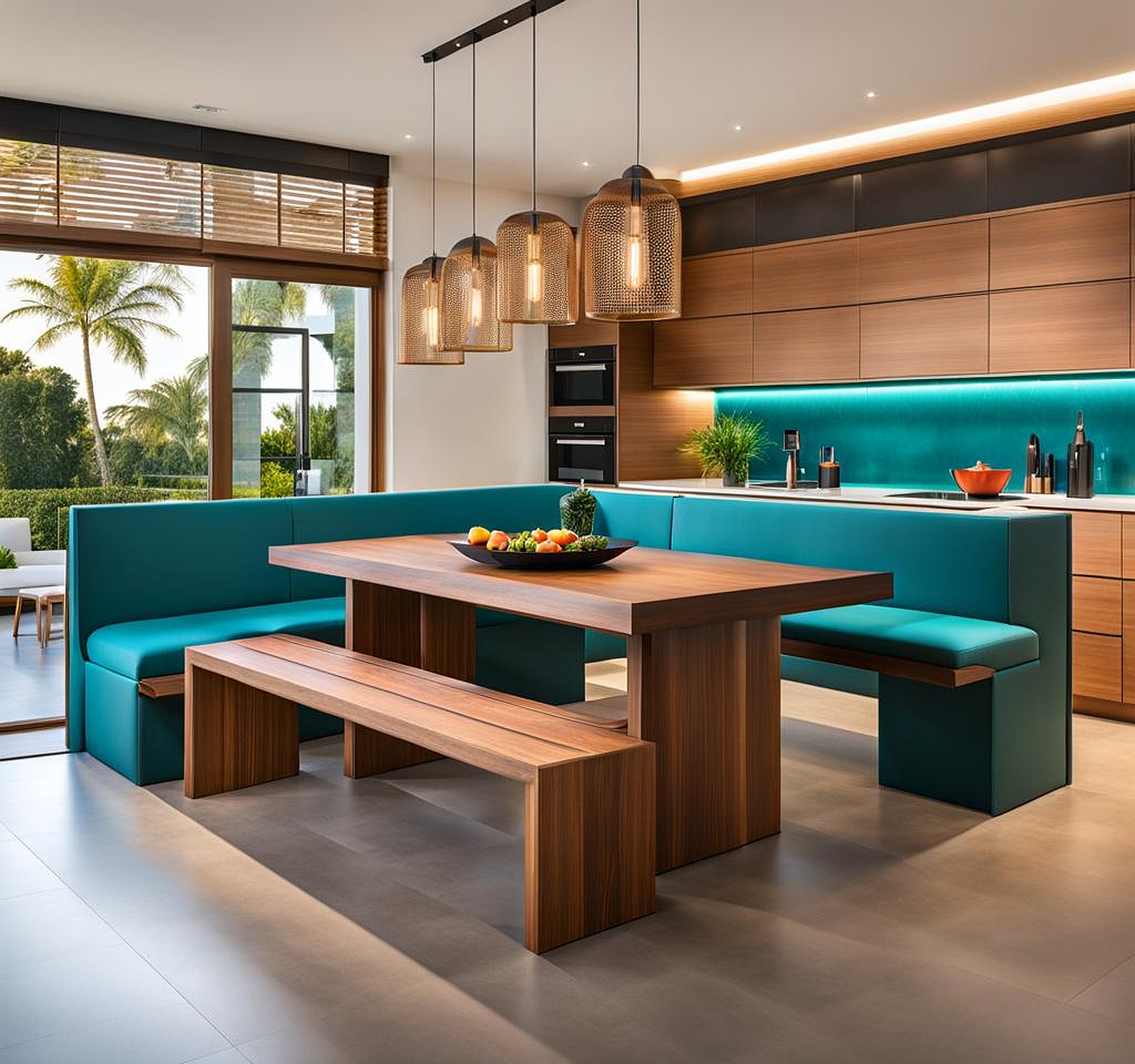 Contemporary Island with Bench Seating Inspiration