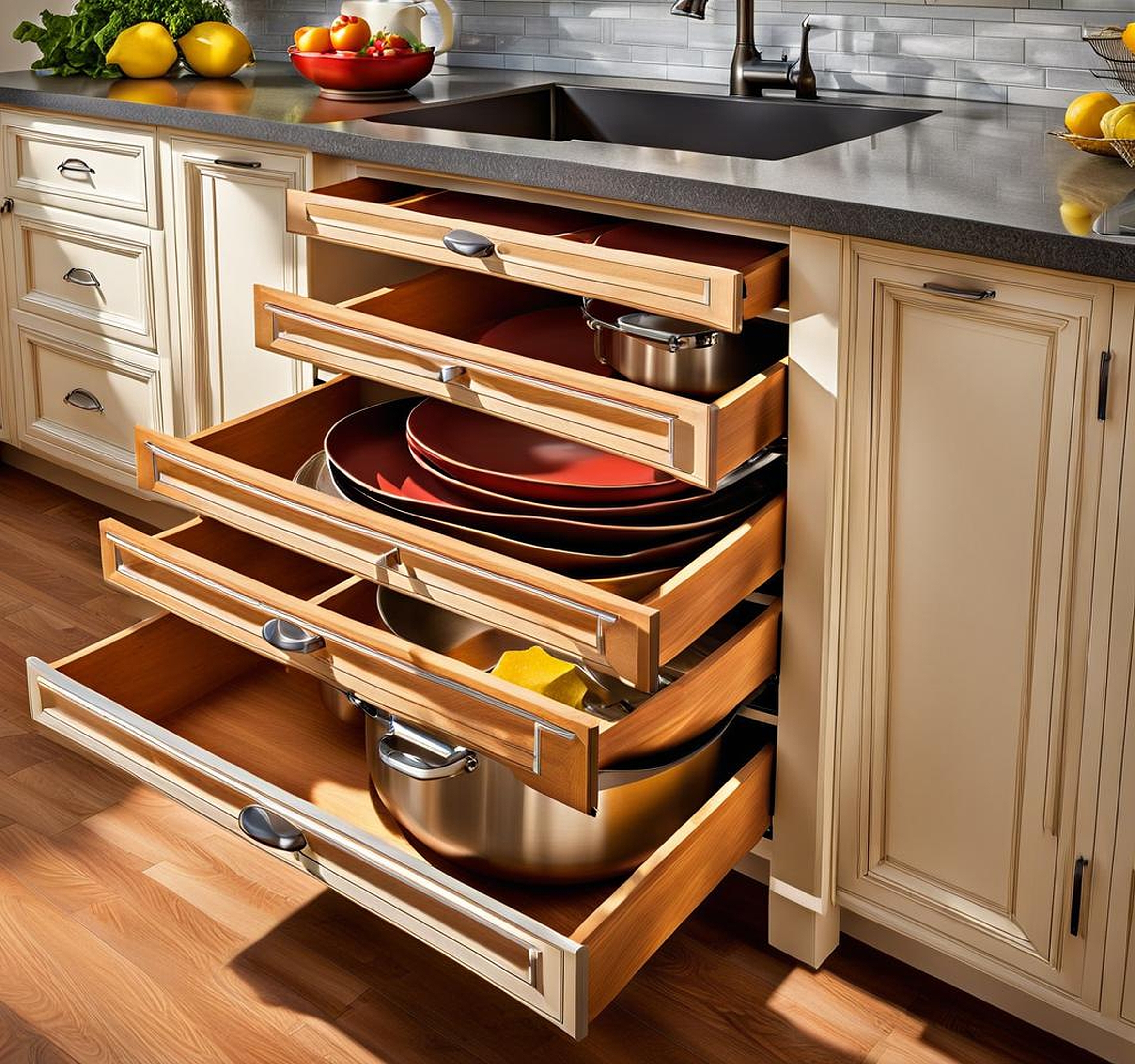 kitchen cabinet drawers for pots and pans