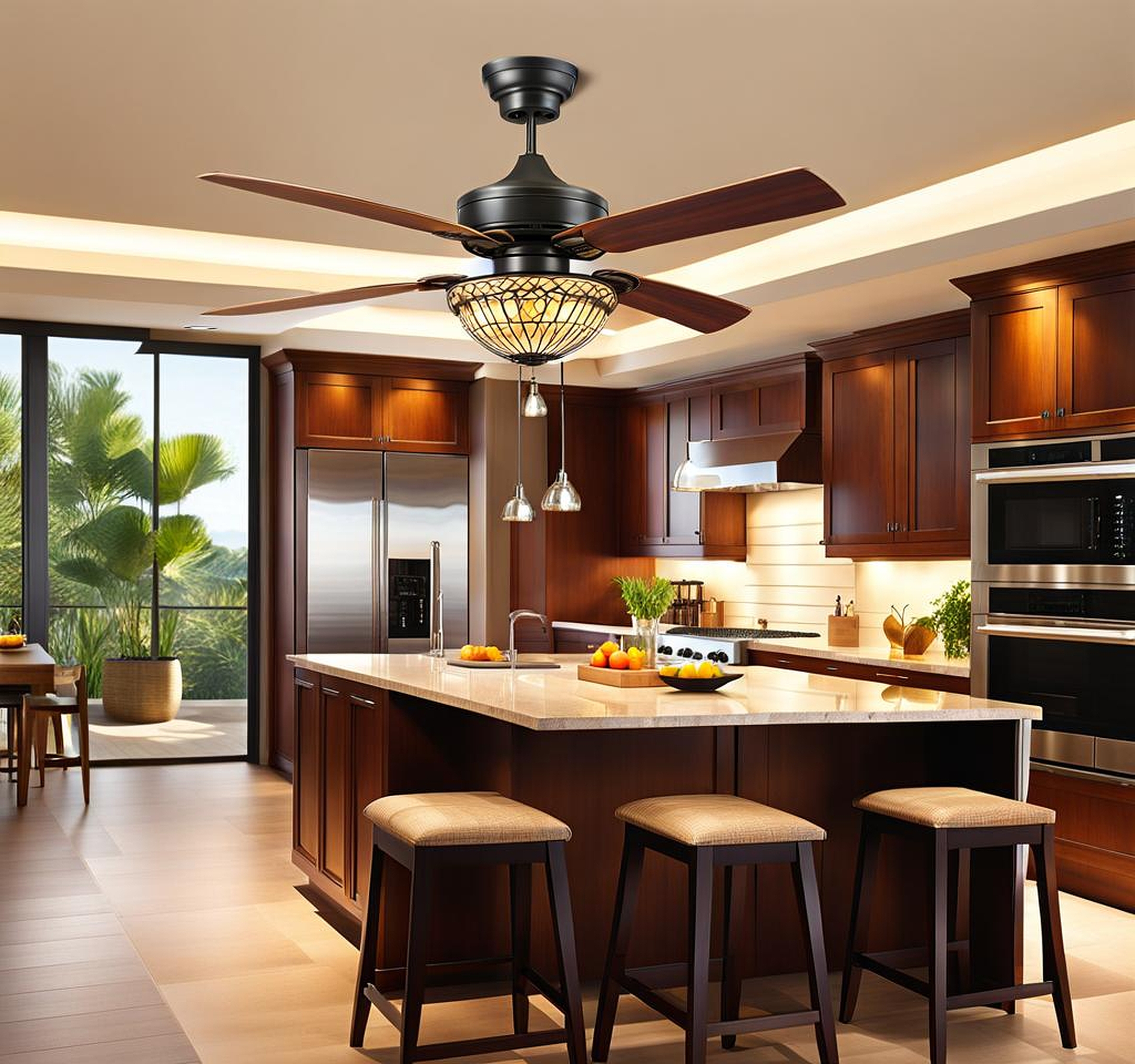 kitchen ceiling fans with bright lights