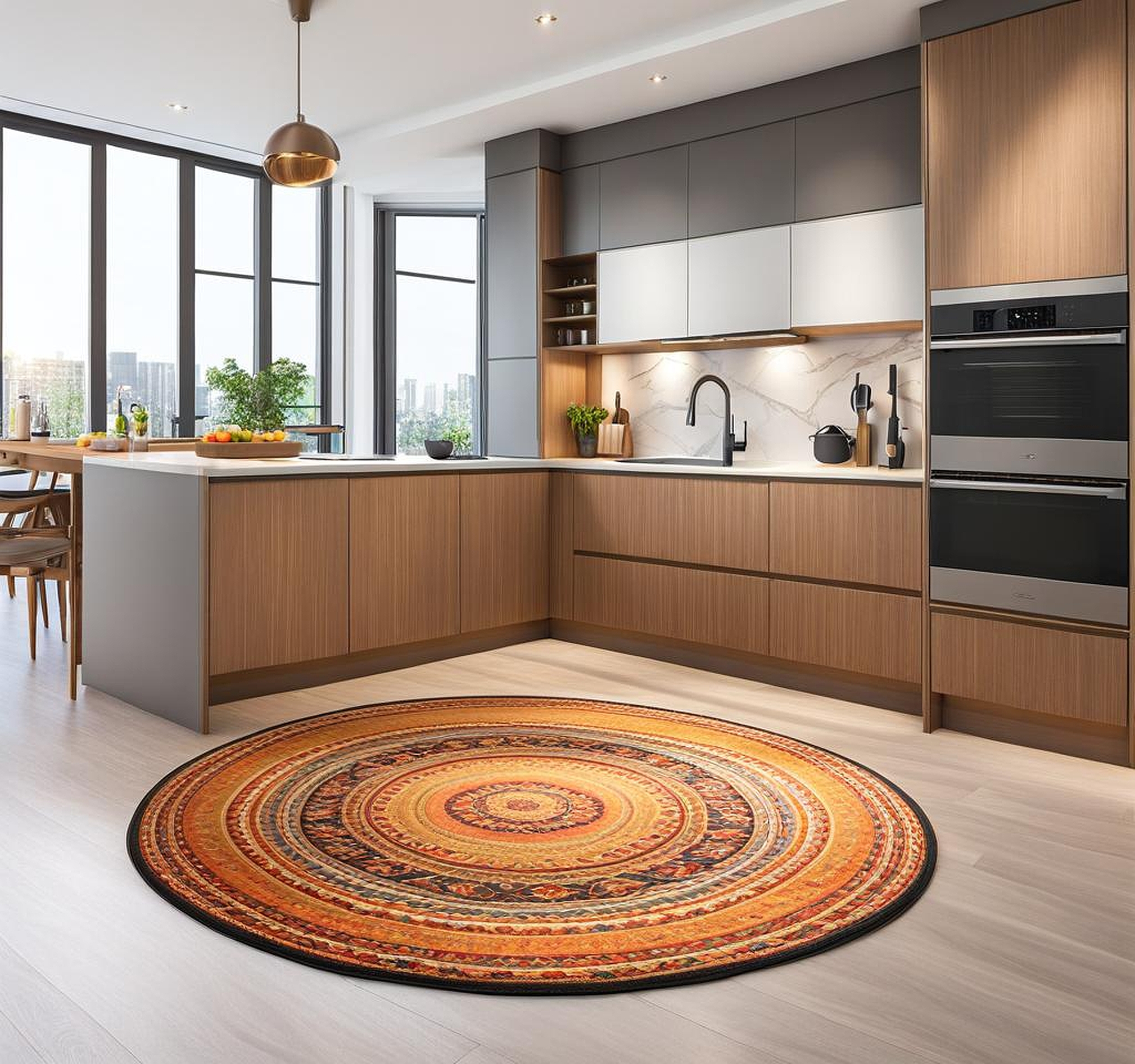 Cozy Kitchen Corners with Half Circle Rugs