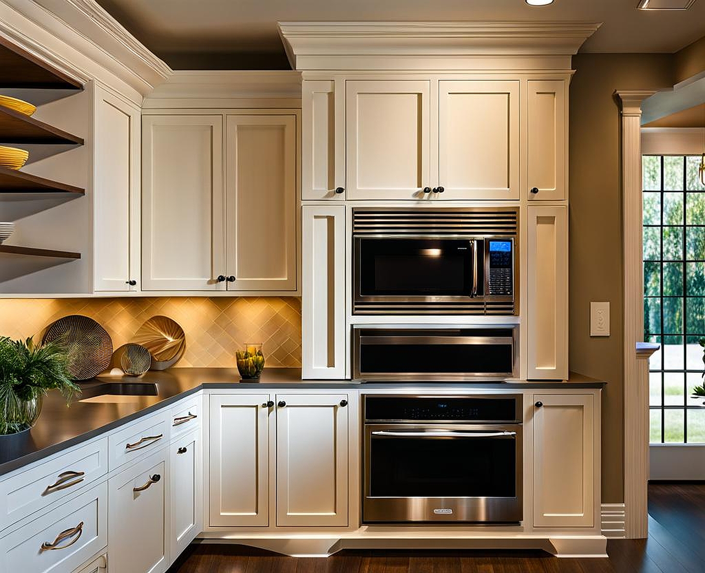 kitchen hutch with microwave shelf