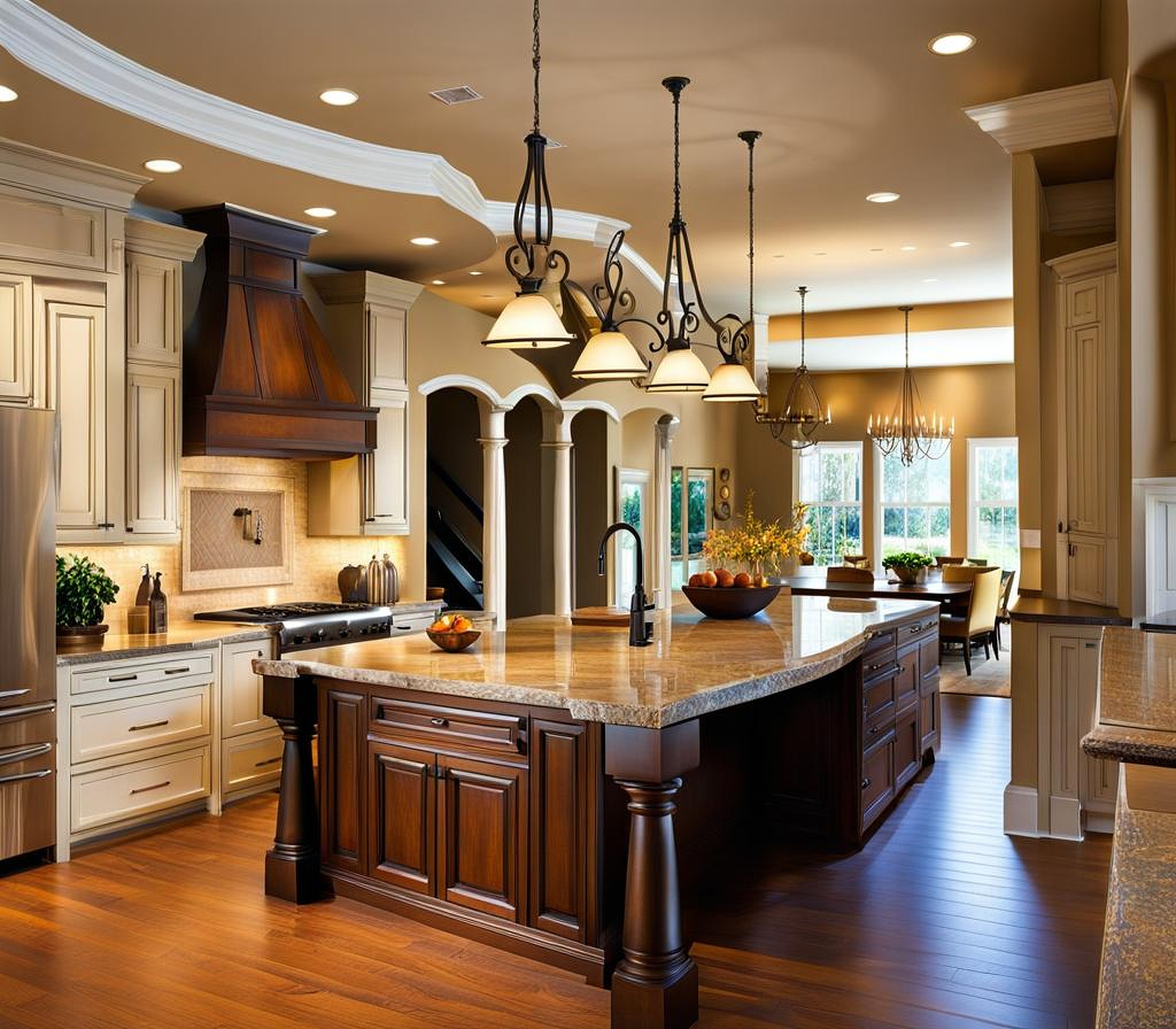 Elegant Kitchen Island Column Concepts