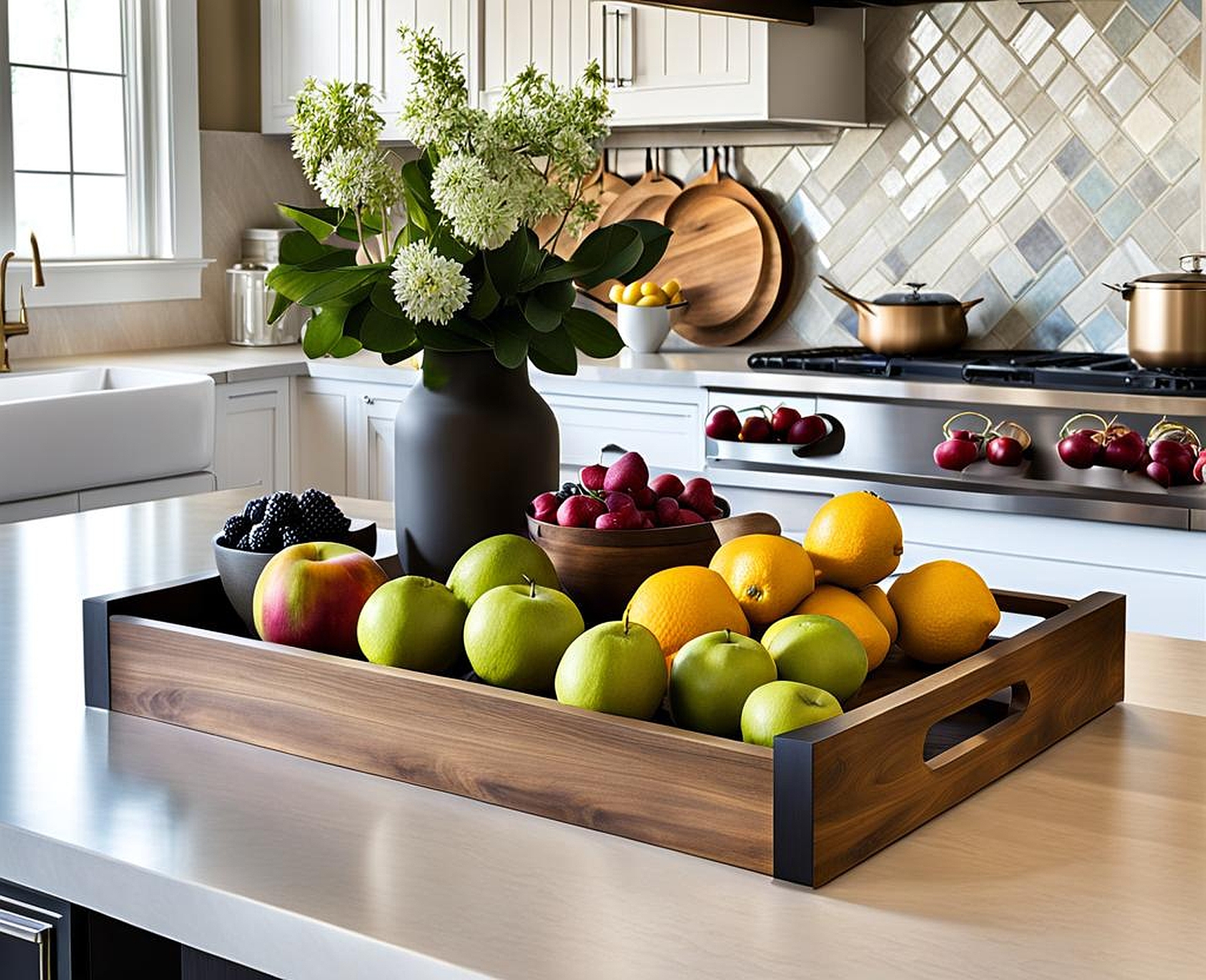 Gorgeous Kitchen Island Tray Decoration Strategies