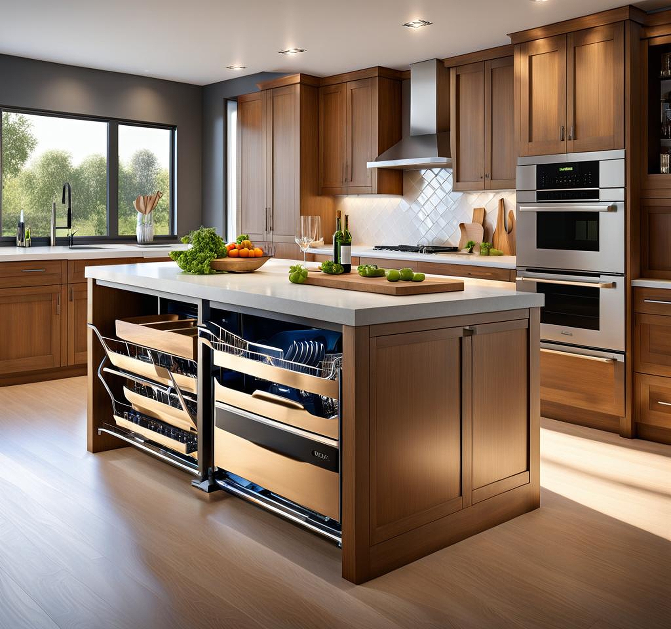 kitchen island with dishwasher space