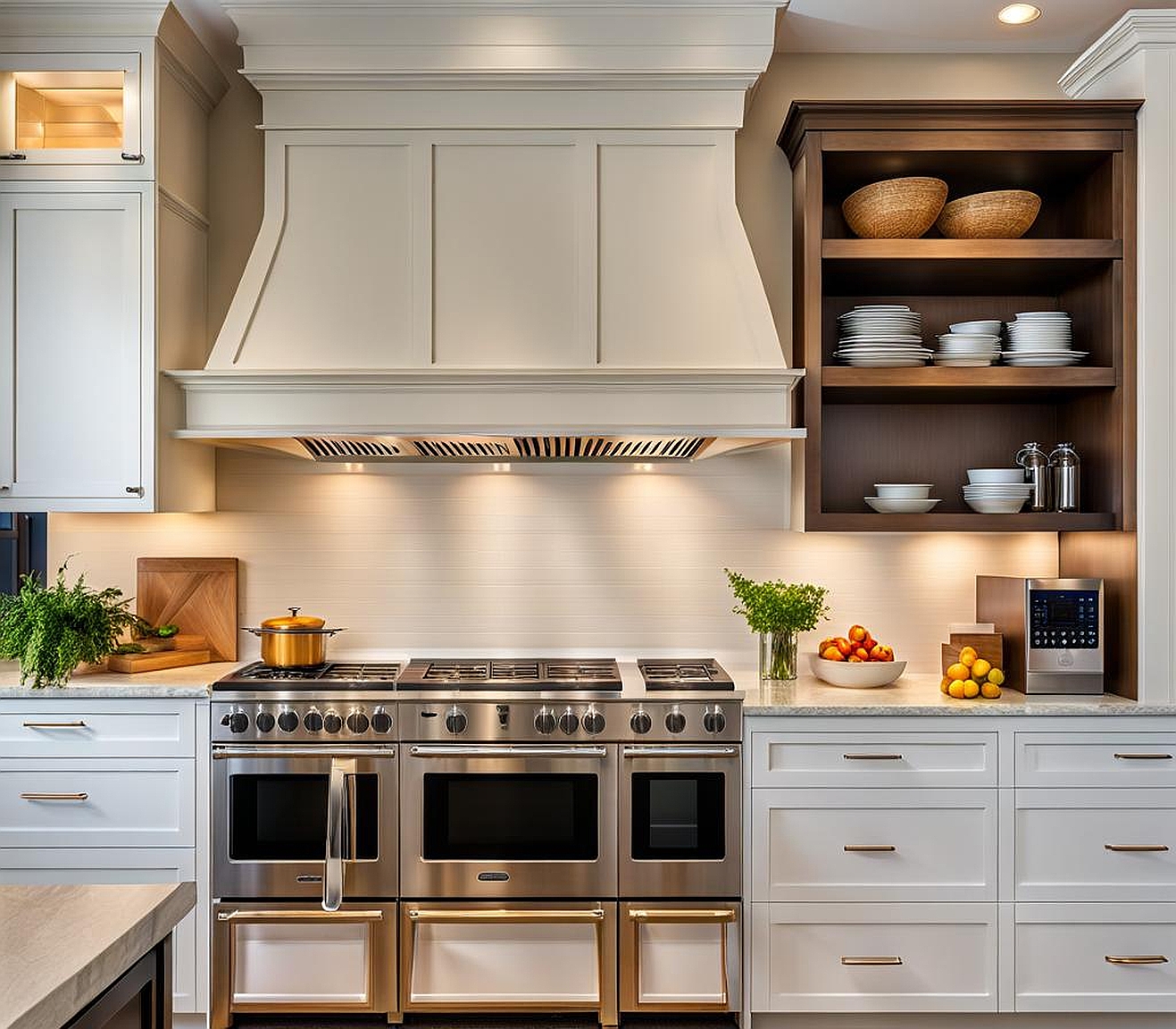 kitchen with microwave above stove