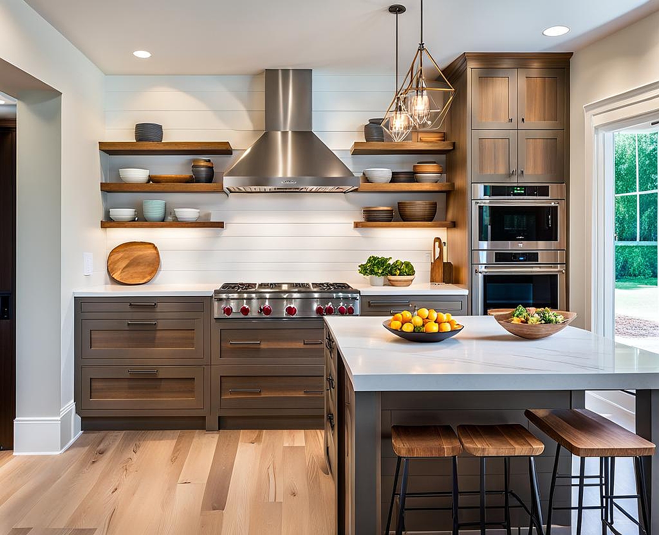 kitchens with shiplap walls