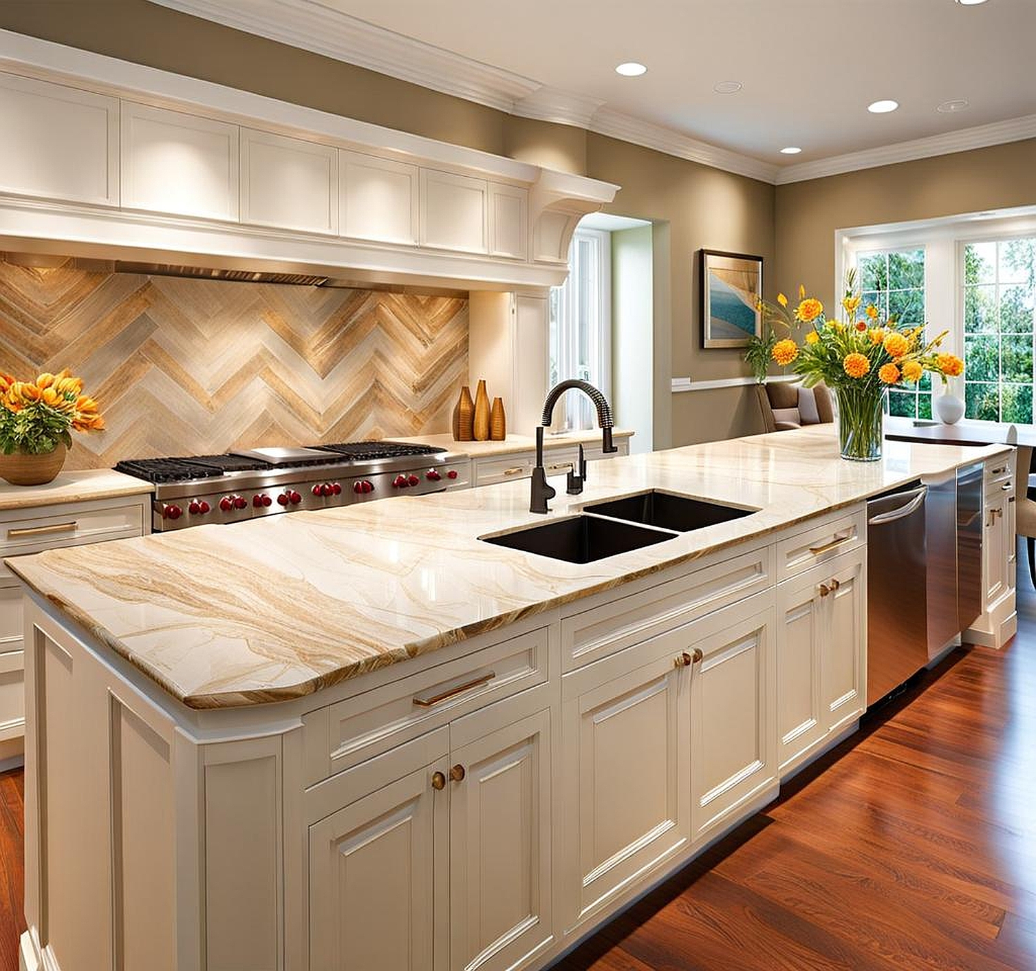 Laminate Countertops Stylishly Pair White Cabinets