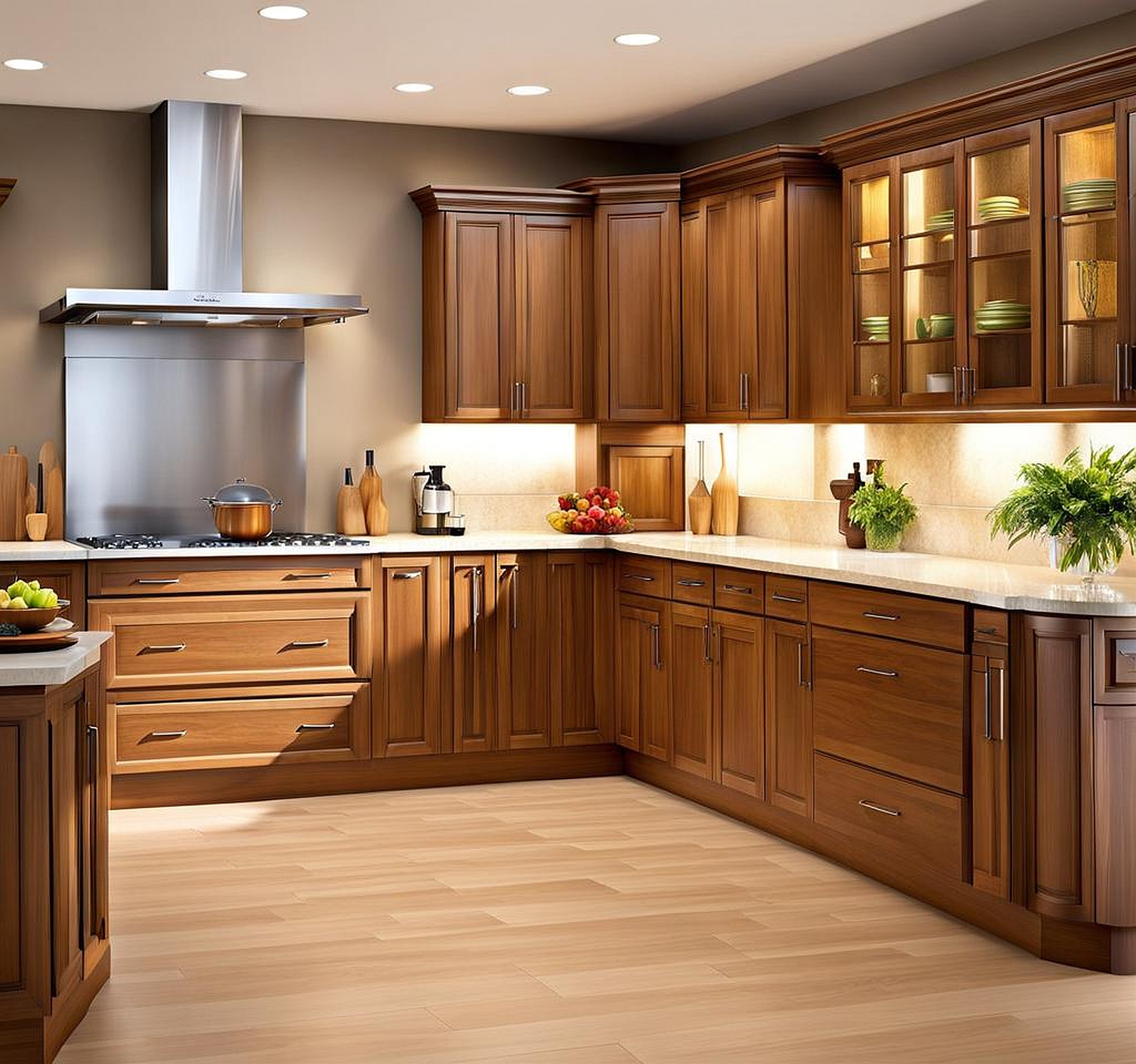 light walnut kitchen cabinets