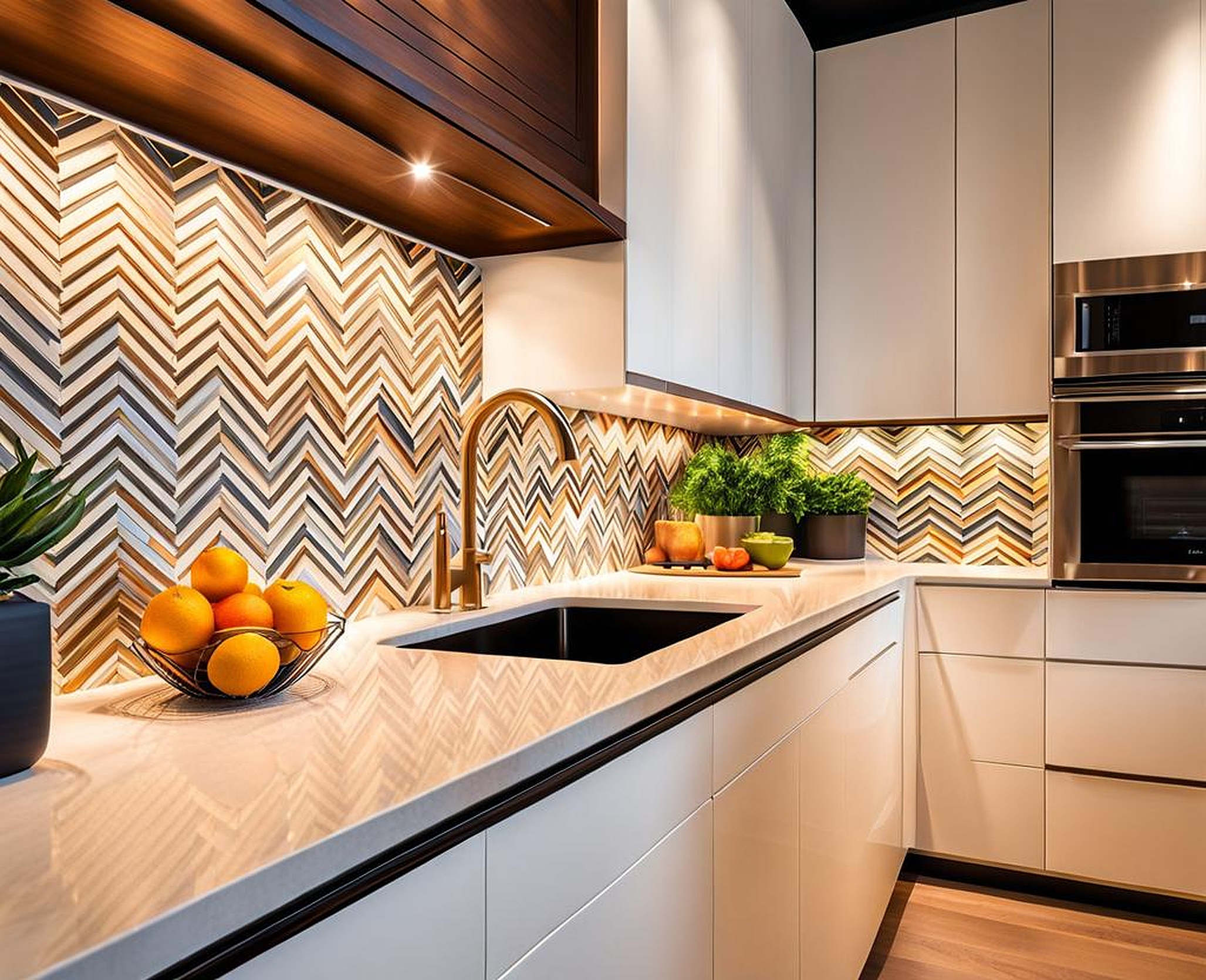 modern backsplash for white cabinets