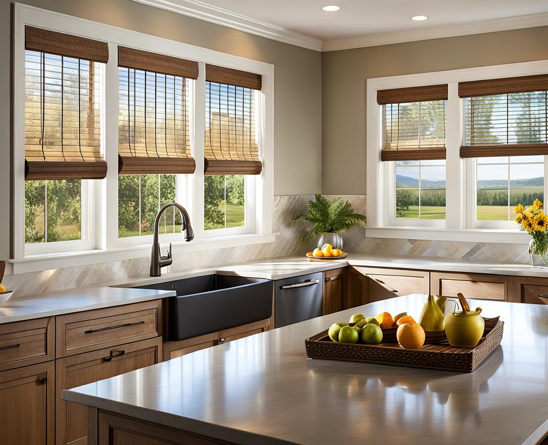 modern farmhouse kitchen window treatments