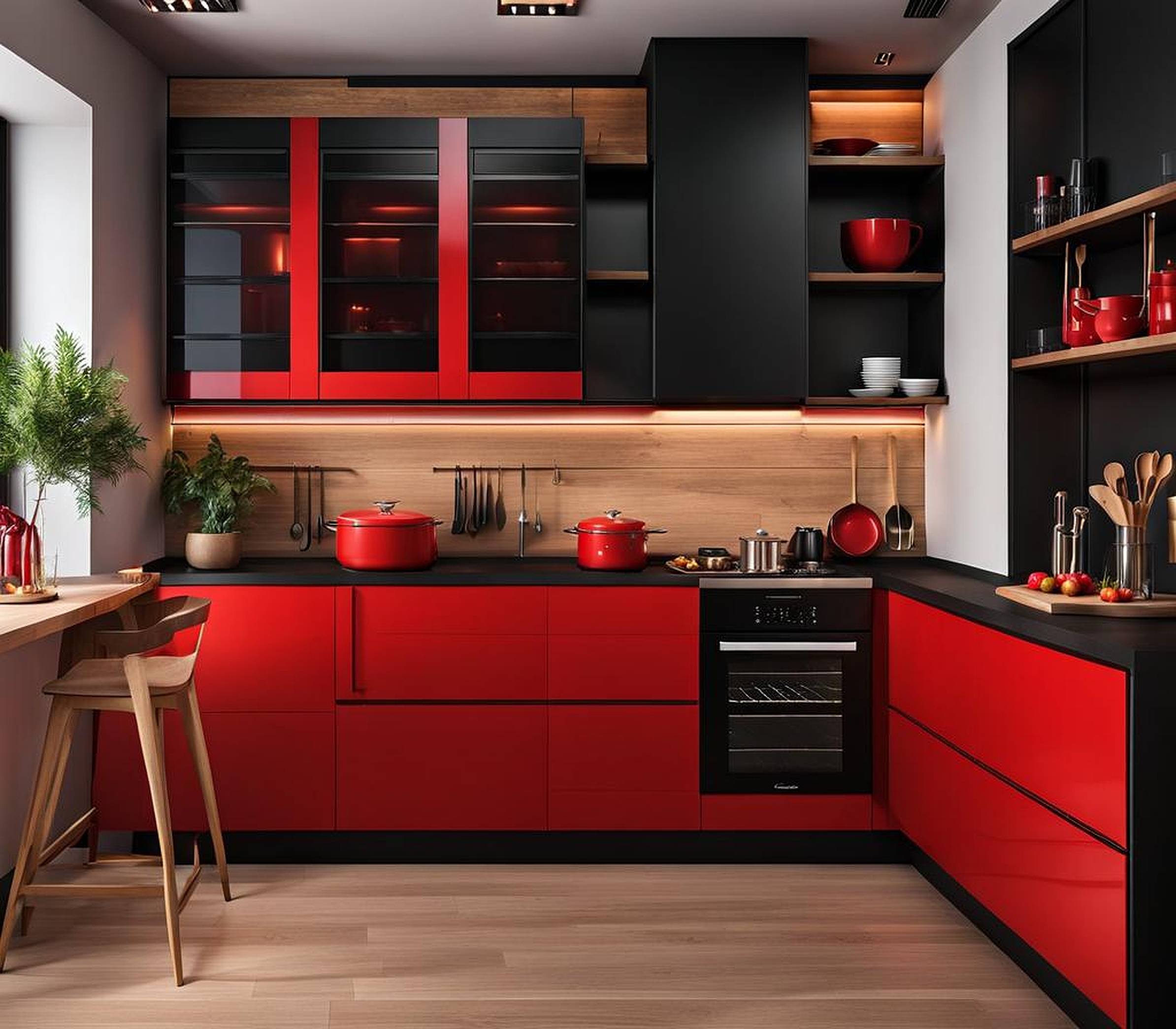 red and black kitchen decorating ideas