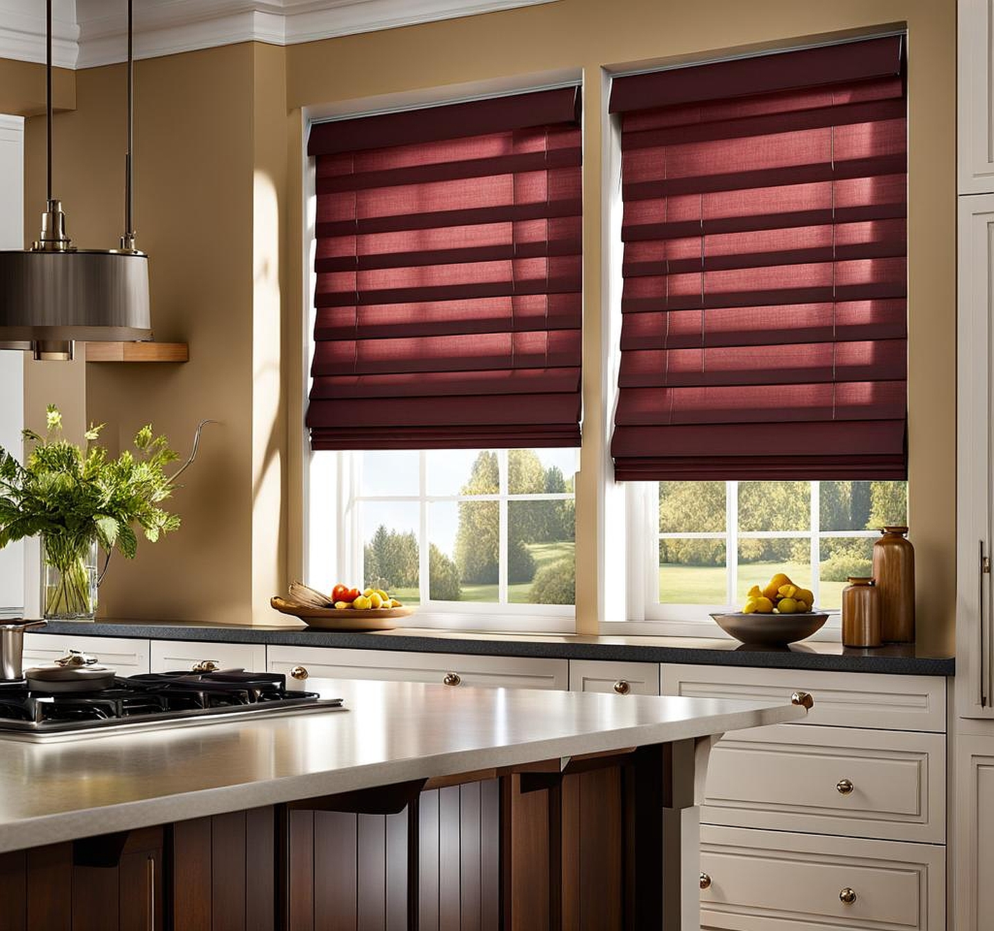 Stylish Roman Shades for a Kitchen Makeover