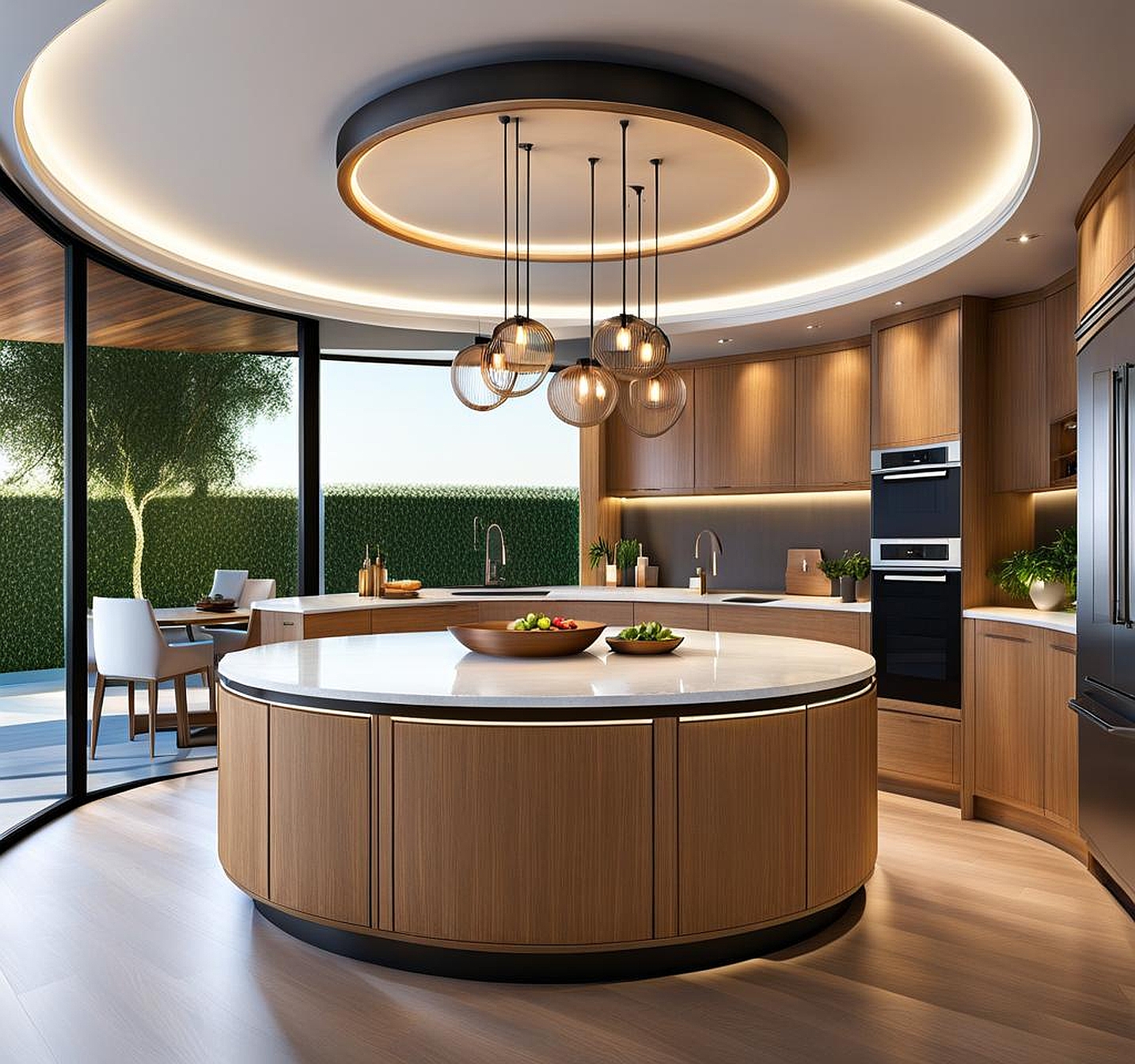 Round Kitchen Island with Seating – Functional Elegance